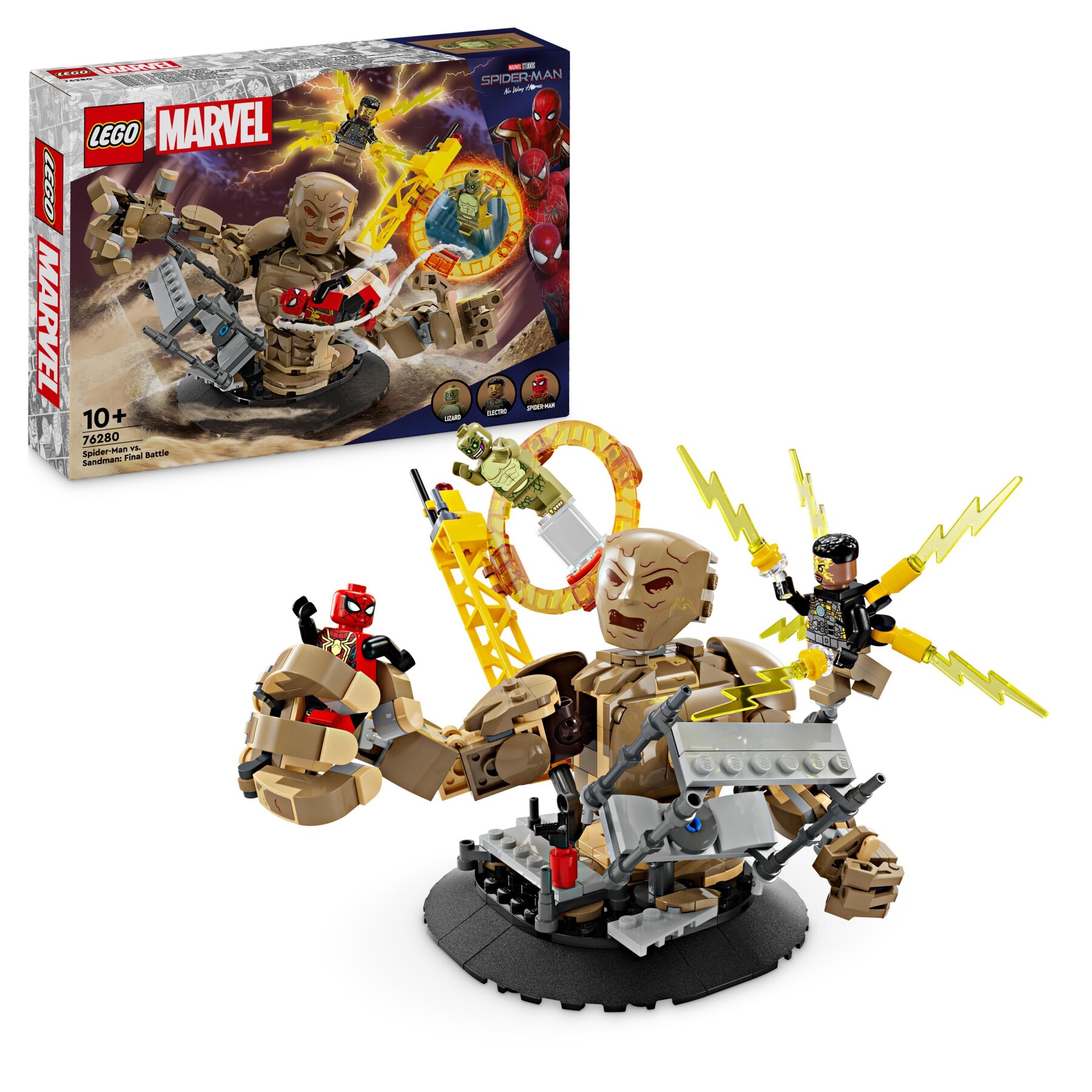 Lego marvel 76280 spider-man vs. uomo sabbia: battaglia finale con minifigure dei cattivi, gioco per bambini 10+, idea regalo - LEGO SUPER HEROES