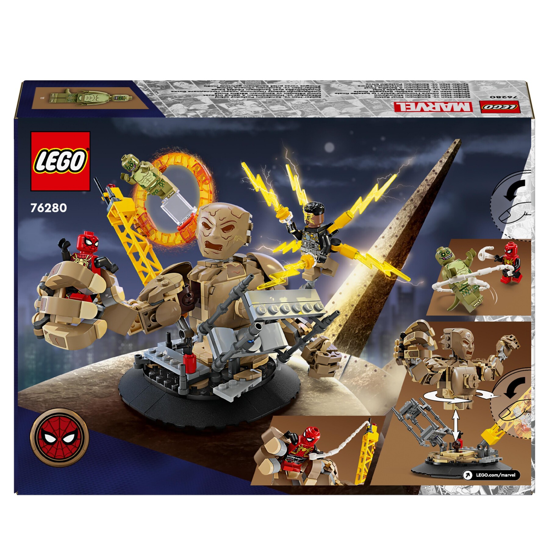 Lego marvel 76280 spider-man vs. uomo sabbia: battaglia finale con minifigure dei cattivi, gioco per bambini 10+, idea regalo - LEGO SUPER HEROES, Avengers, Spiderman