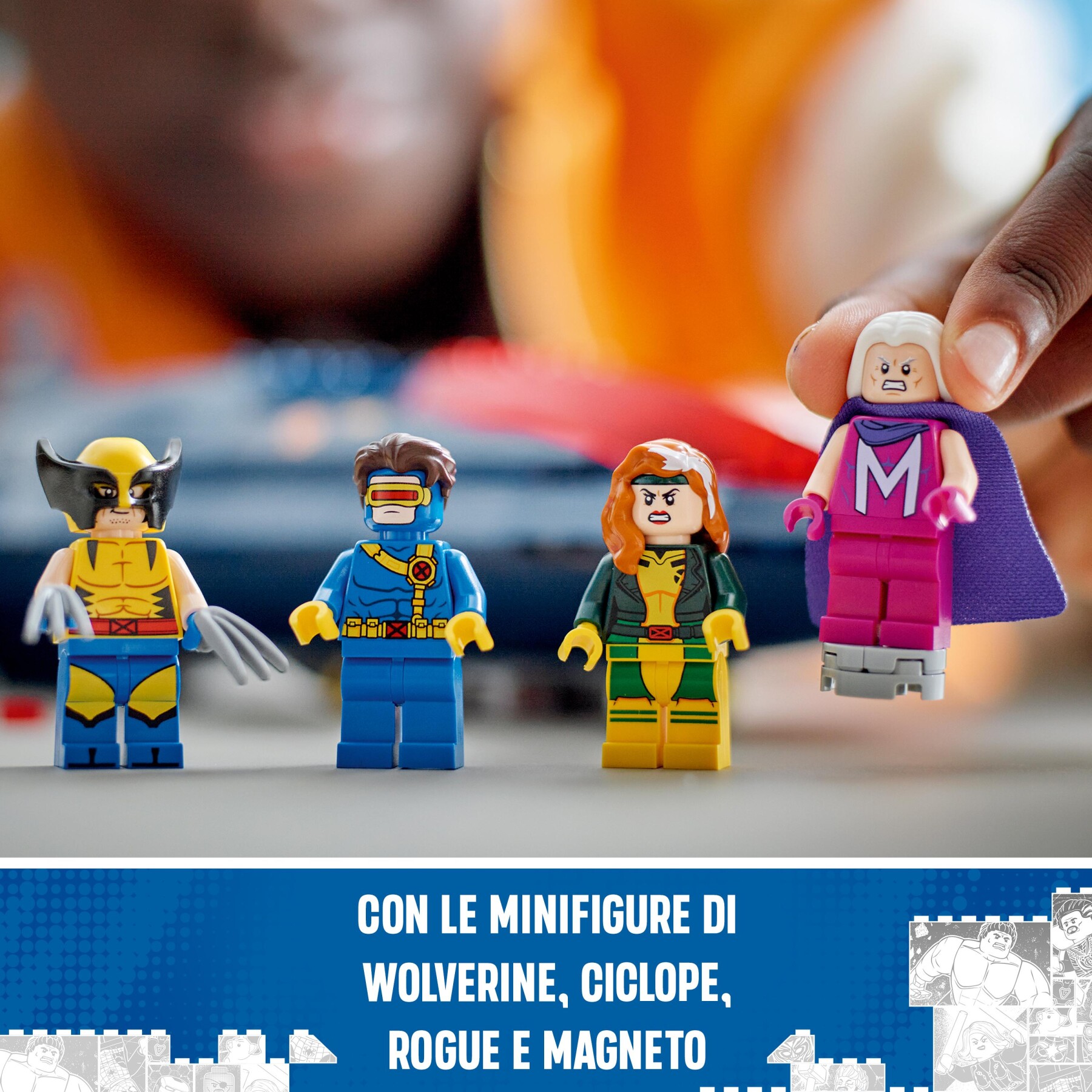 Lego marvel 76281 x-jet di x-men, aereo giocattolo per bambini di 8+ anni, modellino da costruire con minifigure di supereroi - LEGO SUPER HEROES