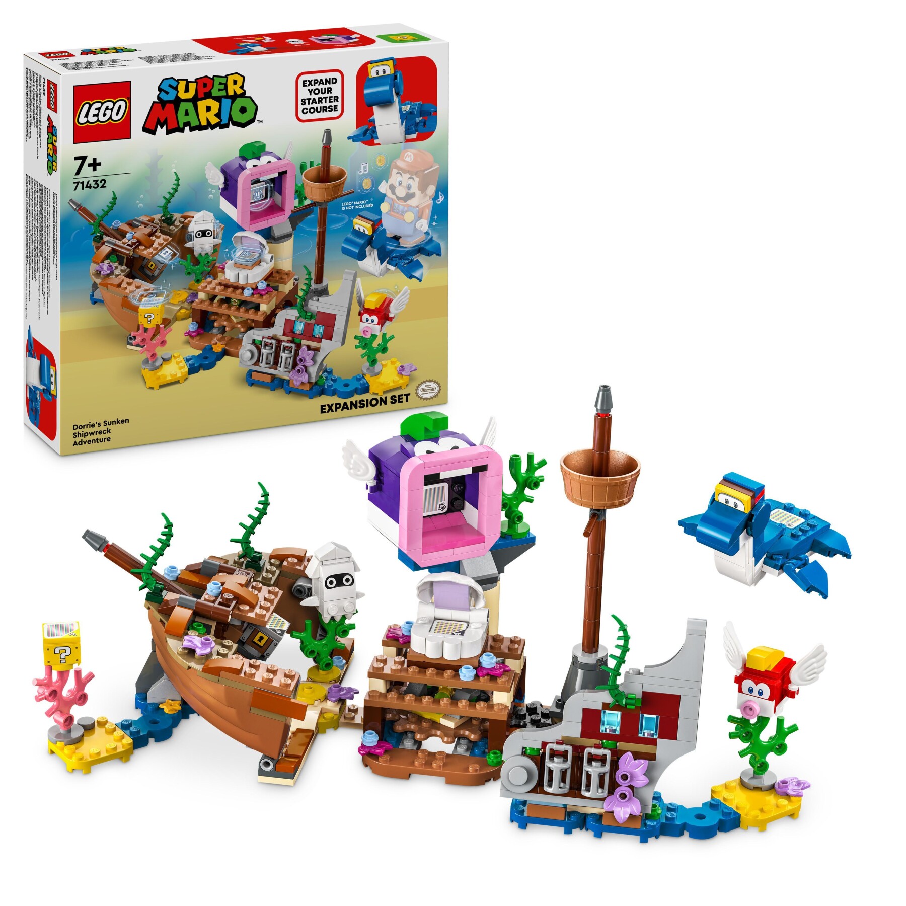Lego super mario 71432 pack di espansione il veliero sommerso di dorrie, giochi bambini 7+ con barca giocattolo e 4 personaggi - LEGO® Super Mario™, Super Mario