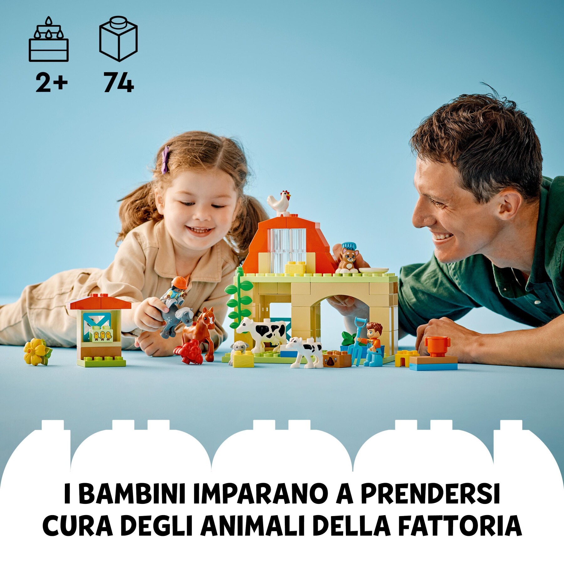 Lego duplo 10416 cura degli animali di fattoria giocattolo, gioco di ruolo educativo per bambini 2+ con figure giocattolo - LEGO DUPLO