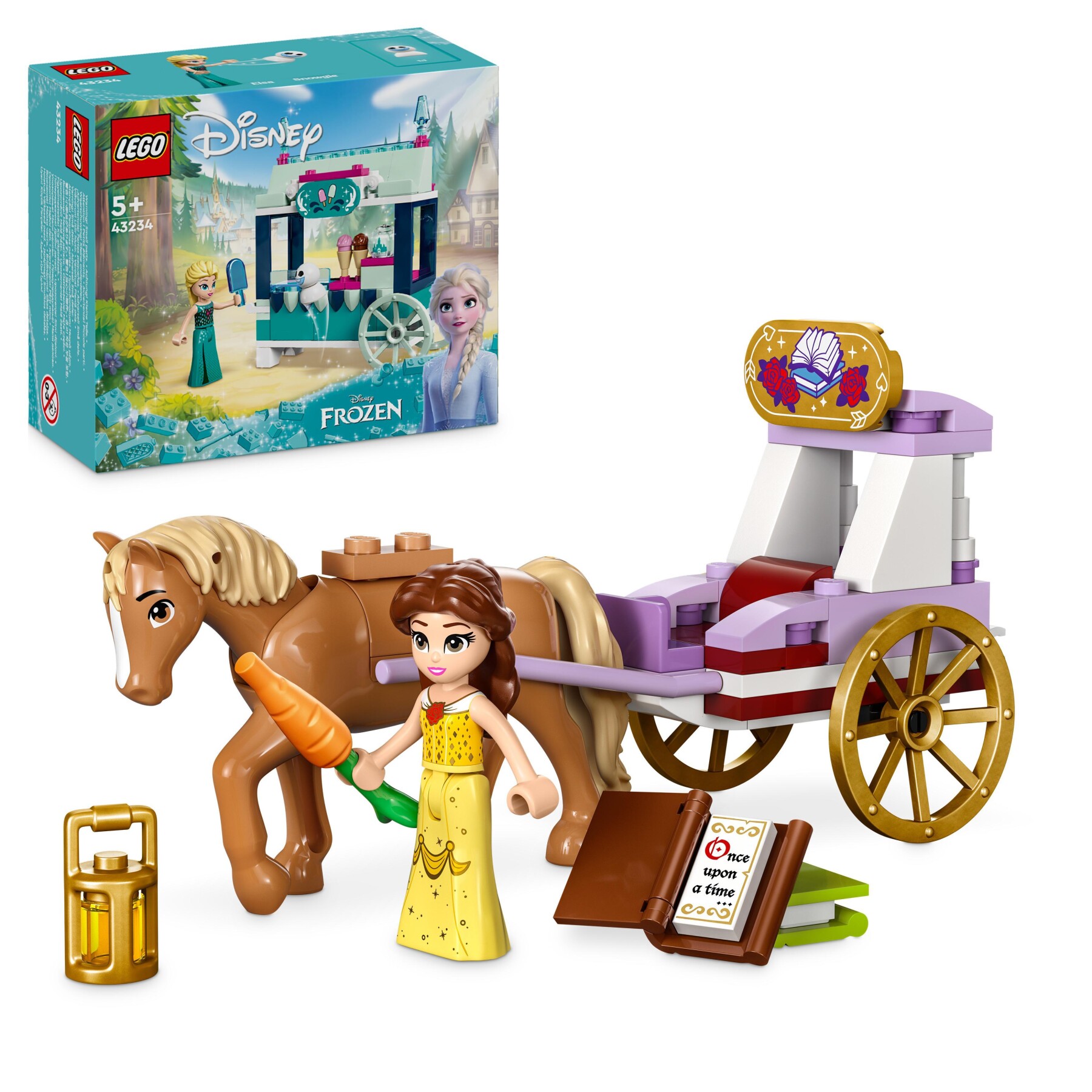 Lego disney princess 43233 la carrozza dei cavalli di belle, giochi principesse per bambini di 5+ anni da la bella e la bestia - DISNEY PRINCESS, LEGO DISNEY PRINCESS