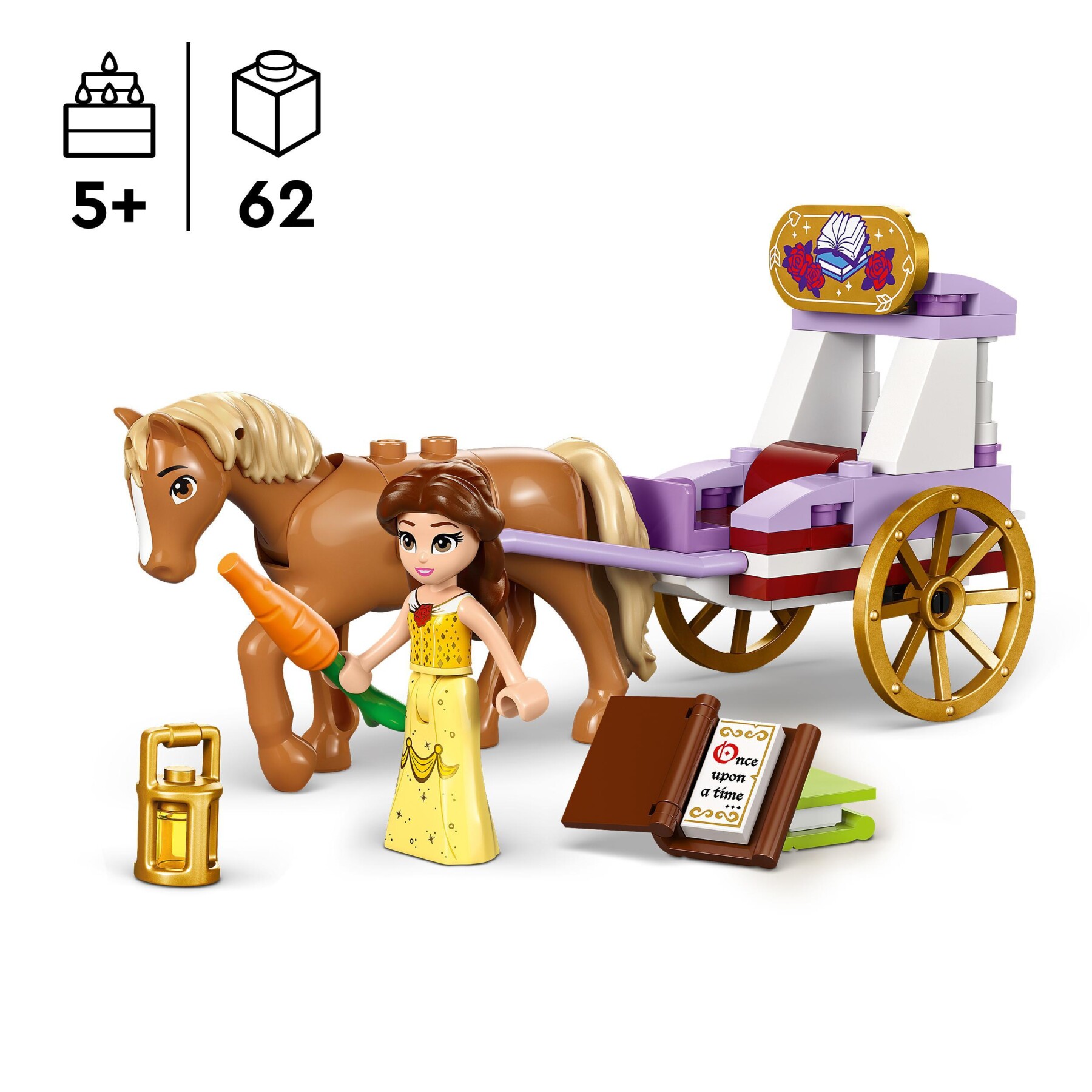 Lego disney princess 43233 la carrozza dei cavalli di belle, giochi principesse per bambini di 5+ anni da la bella e la bestia - DISNEY PRINCESS, LEGO DISNEY PRINCESS