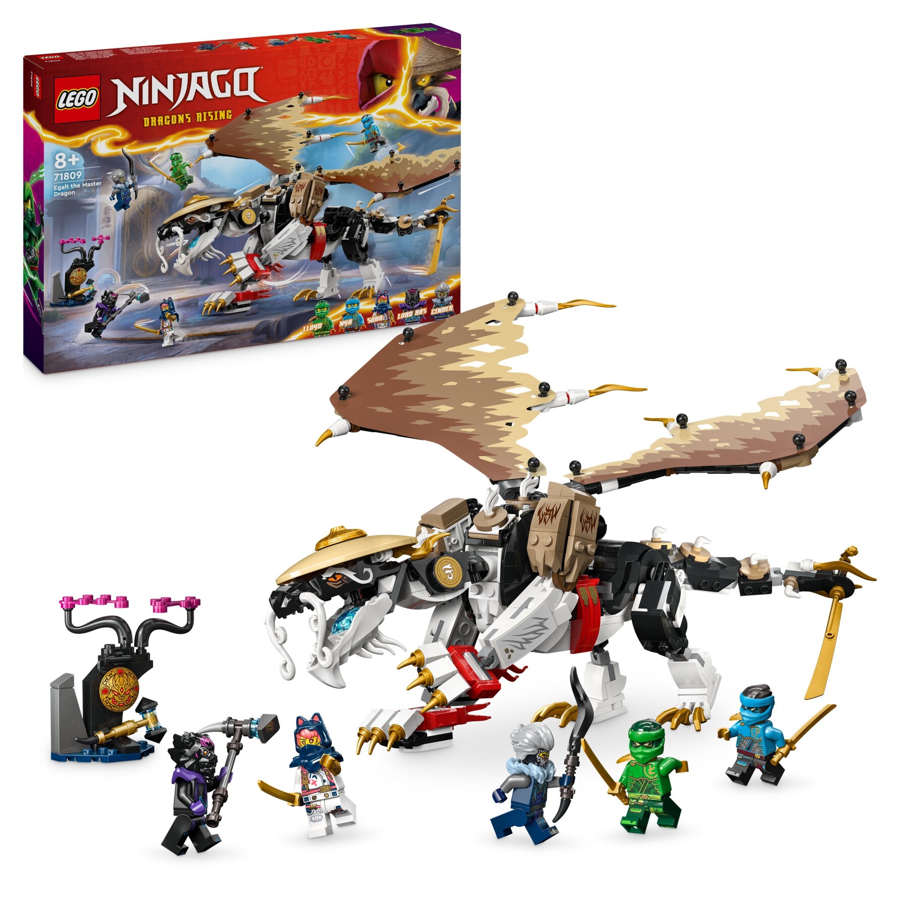 Lego ninjago 71809 egalt il drago maestro, giocattolo con action figure snodabile, giochi per bambini di 8+ con 5 minifigure - LEGO NINJAGO