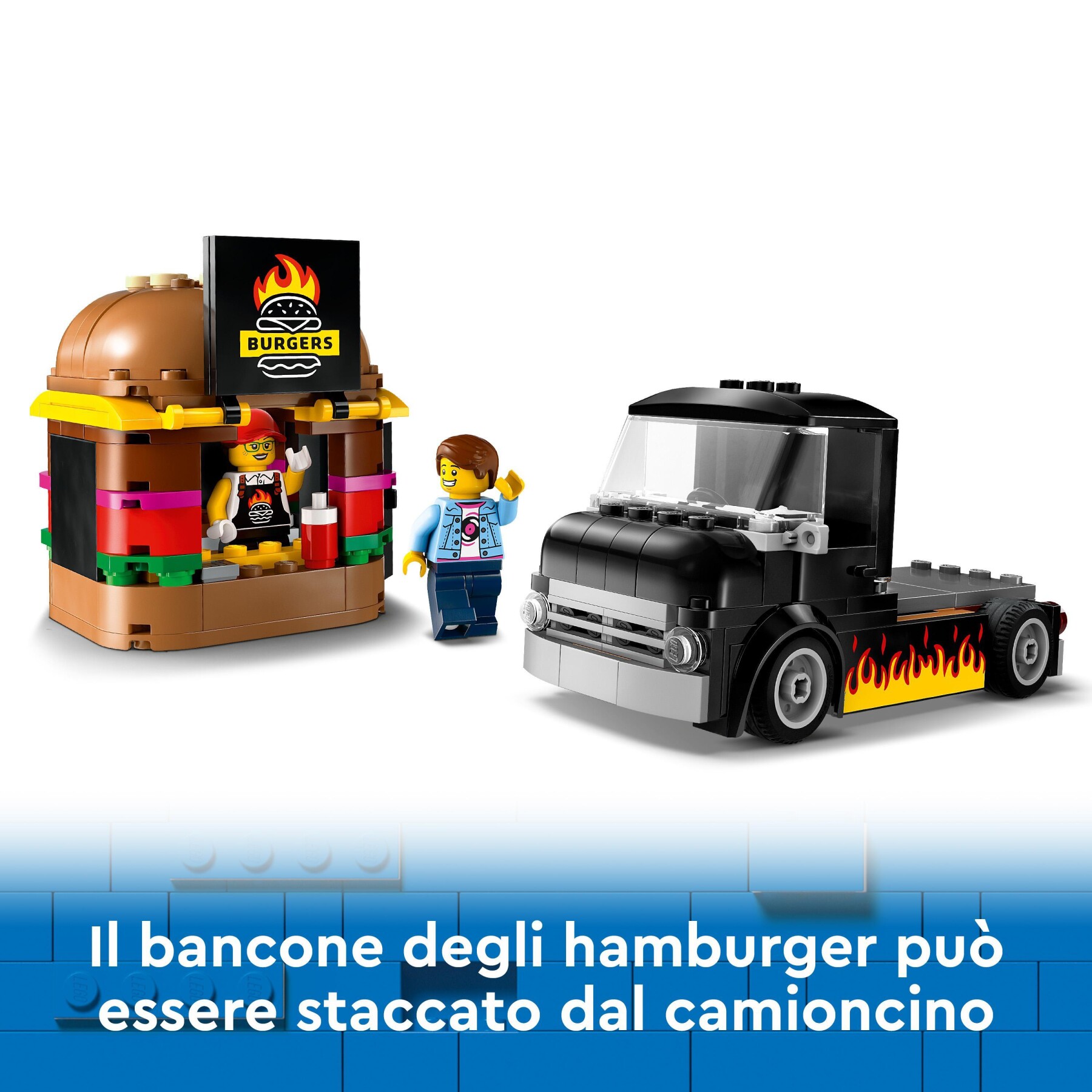 LEGO CITY 60404 FURGONE DEGLI HAMBURGER GIOCATTOLO, VEICOLO PER BAMBINI 5+  ANNI, CAMION FOOD TRUCK CON ACCESSORI E 2 MINIFIGURE - Toys Center