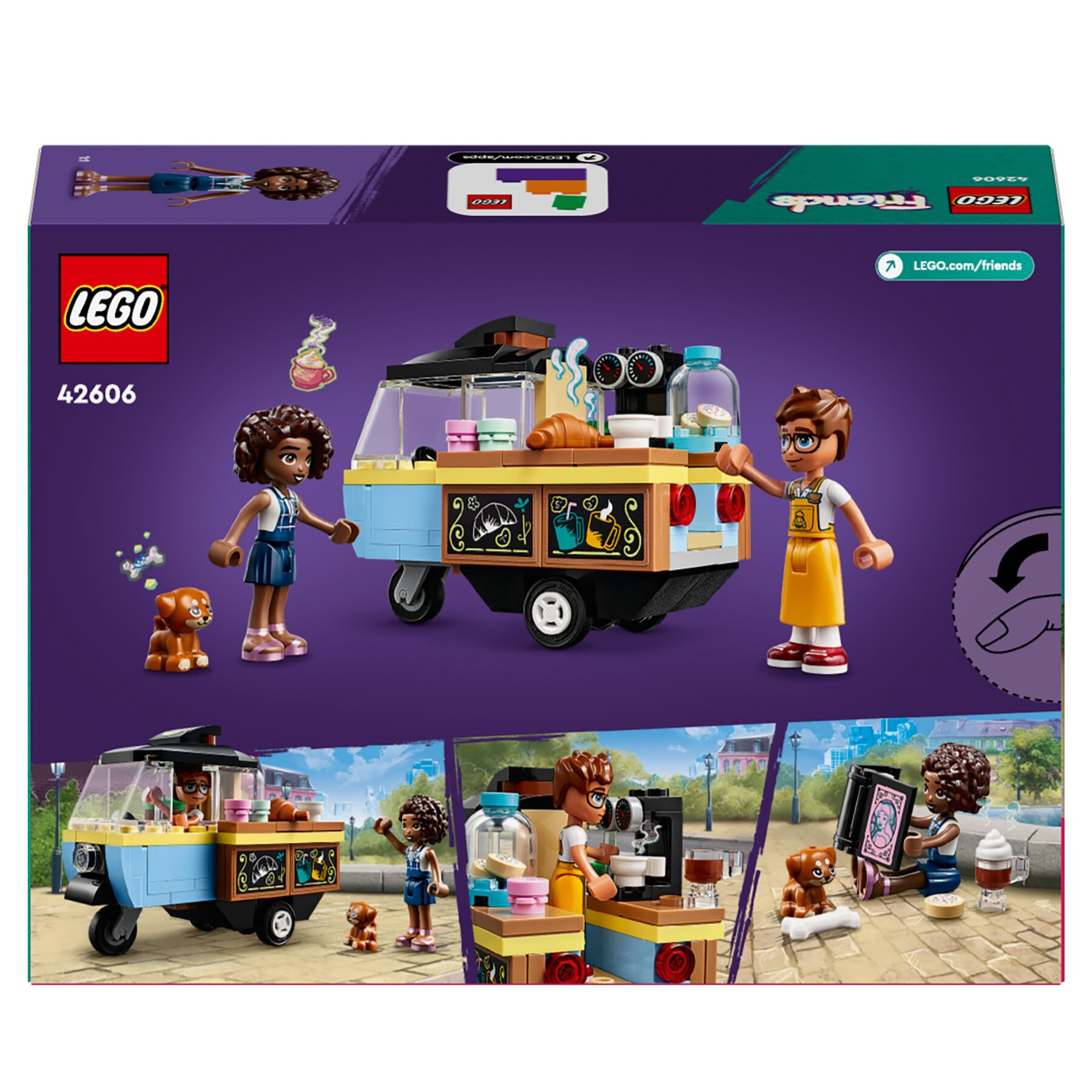 Lego friends 42606 furgoncino del fornaio, giochi per bambini di 6+ anni con cucina giocattolo, cibo, mini bamboline e cane - LEGO FRIENDS