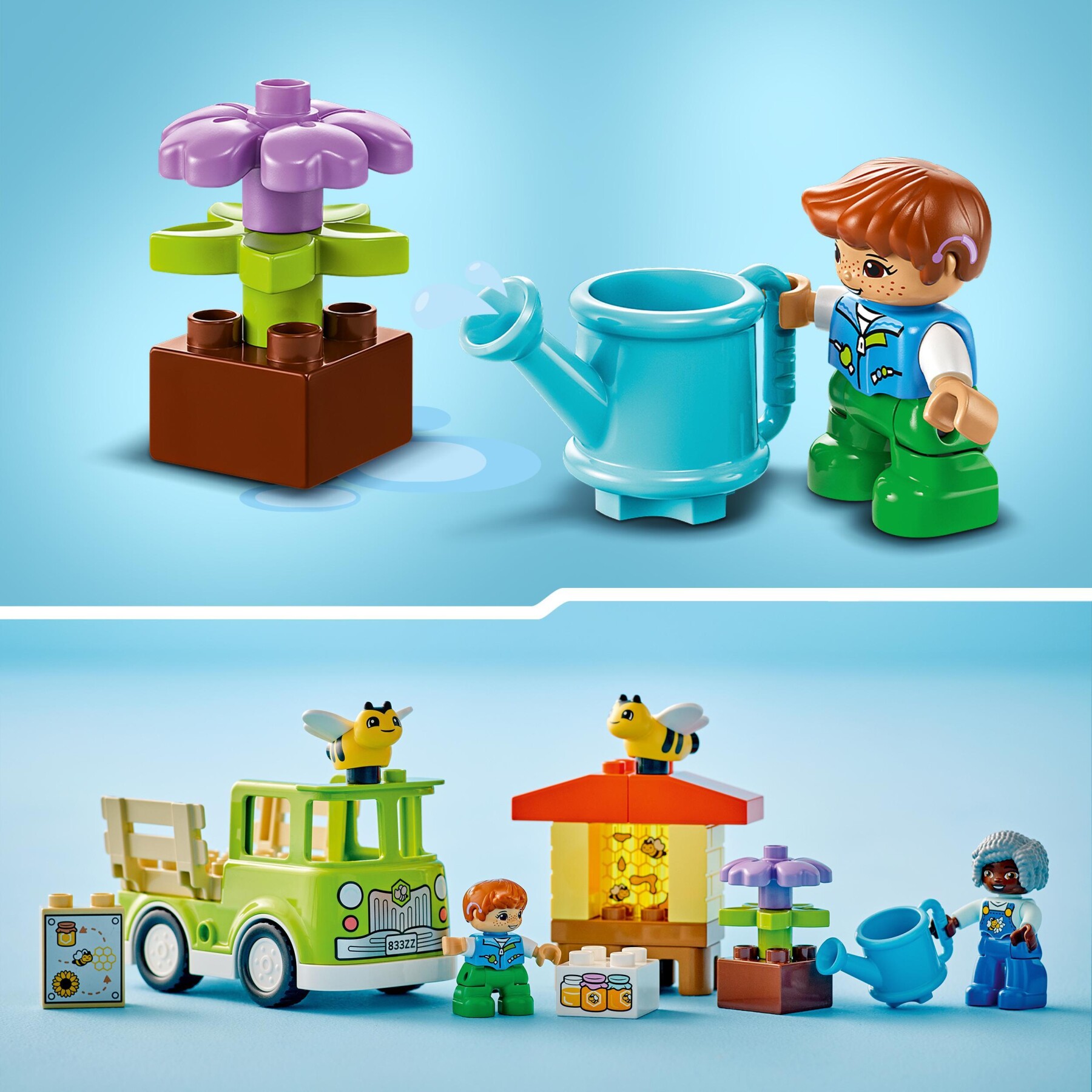 Lego duplo 10419 cura di api e alveari, gioco educativo per bambini in età prescolare con 2 personaggi e un camion giocattolo - LEGO DUPLO