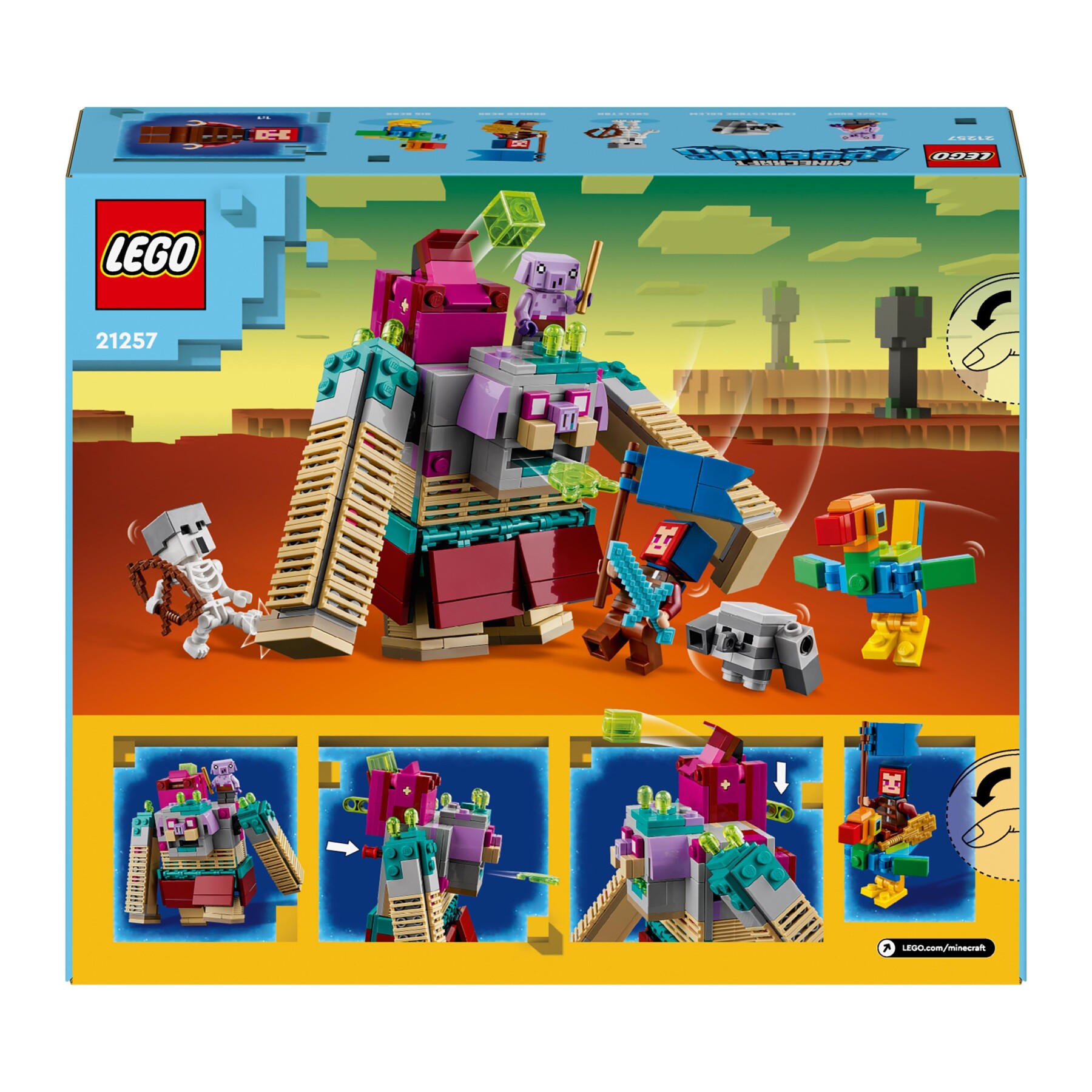 Lego minecraft 21257 legends resa dei conti con il divoratore, gioco d'azione per bambini di 8+ anni con personaggi popolari - MINECRAFT
