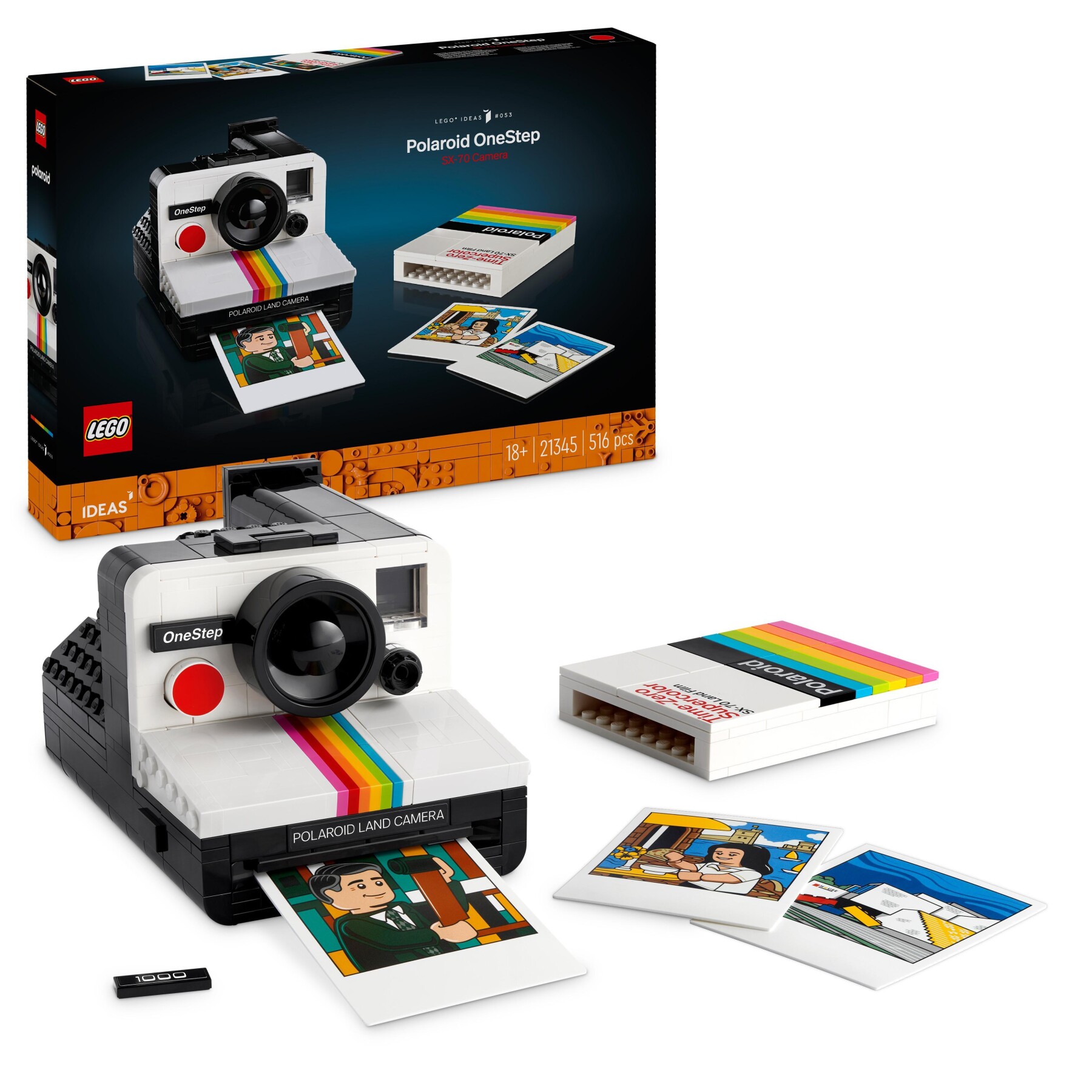 Lego ideas fotocamera polaroid onestep sx-70 21345 modellismo da costruire per adulti, regali creativi, oggetti da collezione - LEGO IDEAS