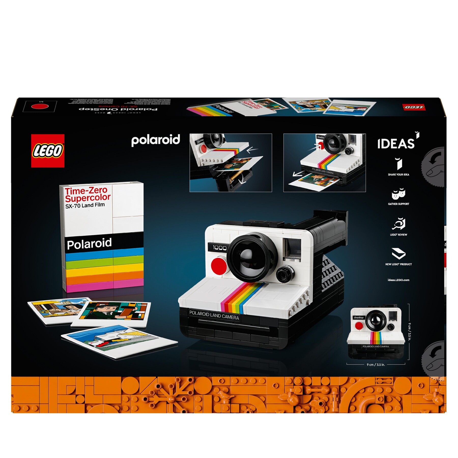 Lego ideas fotocamera polaroid onestep sx-70 21345 modellismo da costruire per adulti, regali creativi, oggetti da collezione - LEGO IDEAS