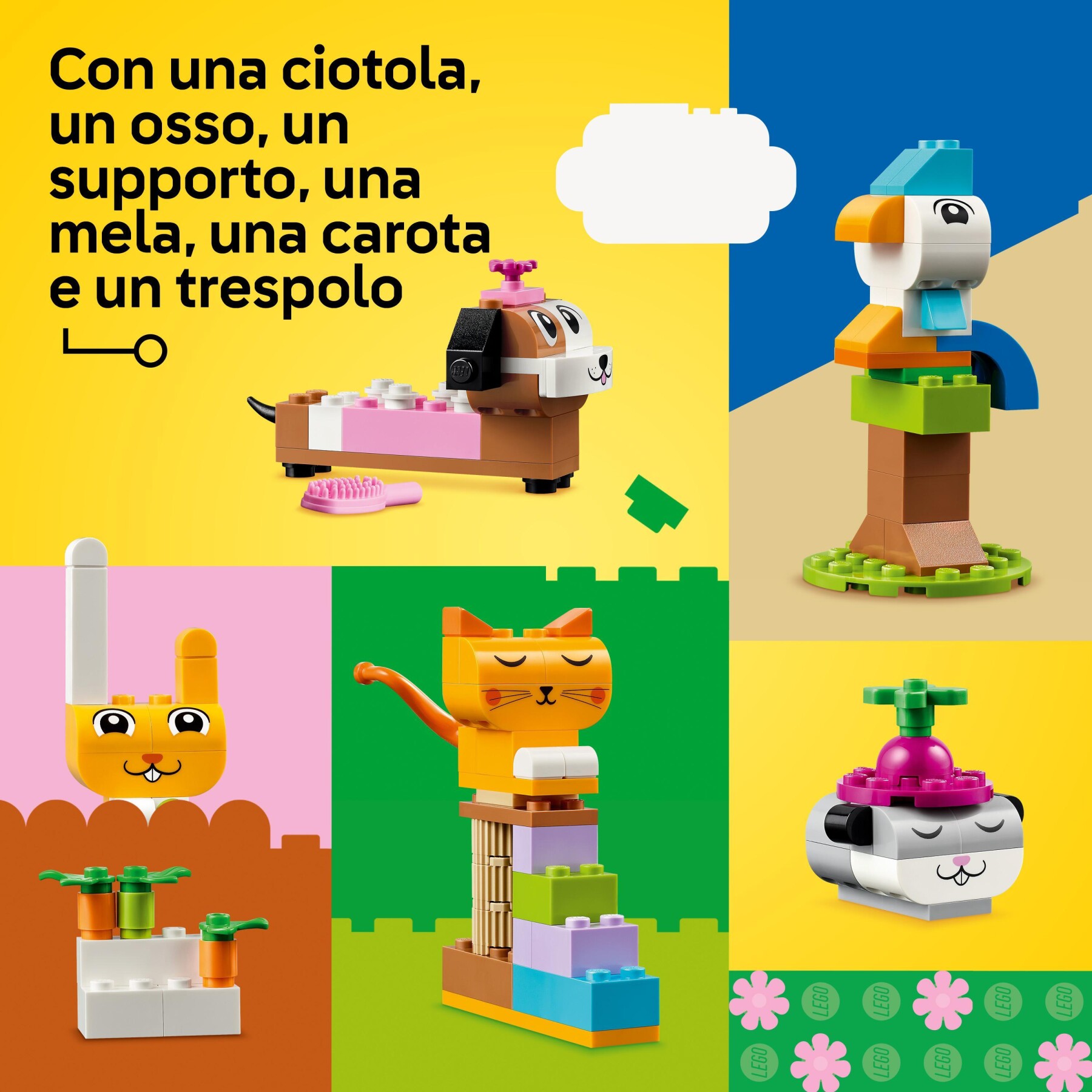 Lego classic 11034 animali domestici creativi, giocattolo per bambini di 5+ anni per costruire cane, gatto e altri animali - LEGO CLASSIC