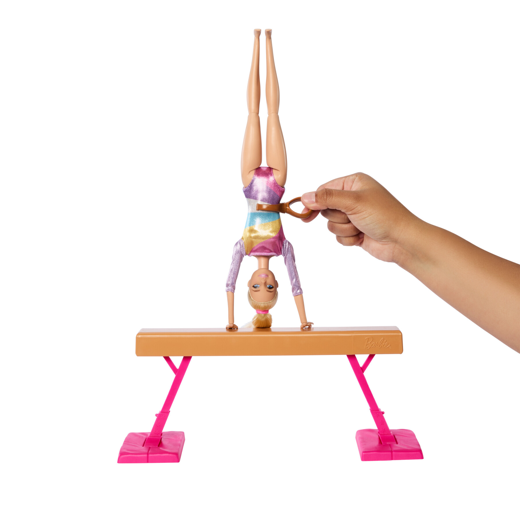 Barbie - ginnastica artistica, playset con bambola ginnasta bionda in tuta e 10 accessori inclusi - Barbie