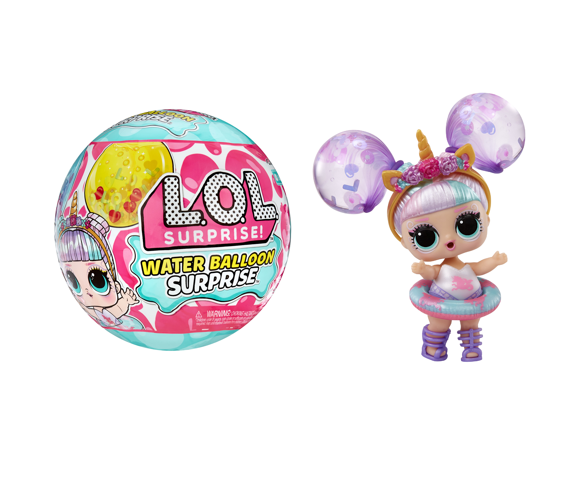 Lol surprise water balloon surprise - bambole da collezione in edizione limitata con capelli con palloncini d’acqua - 4 modalità di gioco inclusi palloncini glitterati e giochi d'acqua - LOL