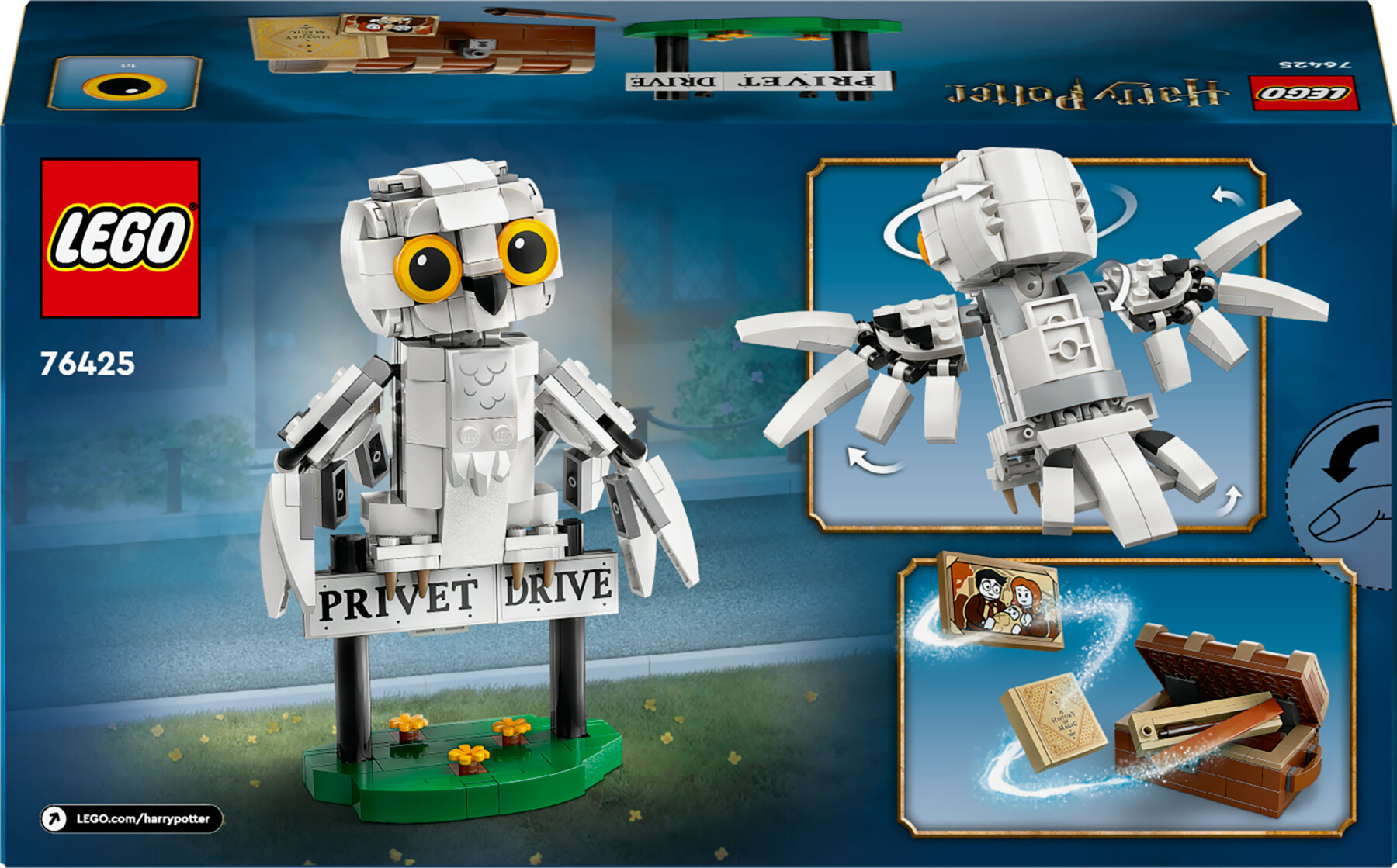 Lego harry potter 76425 edvige al numero 4 di privet drive, gioco per bambini 7+, modellino da costruire di civetta delle nevi - Harry Potter, LEGO® Harry Potter™