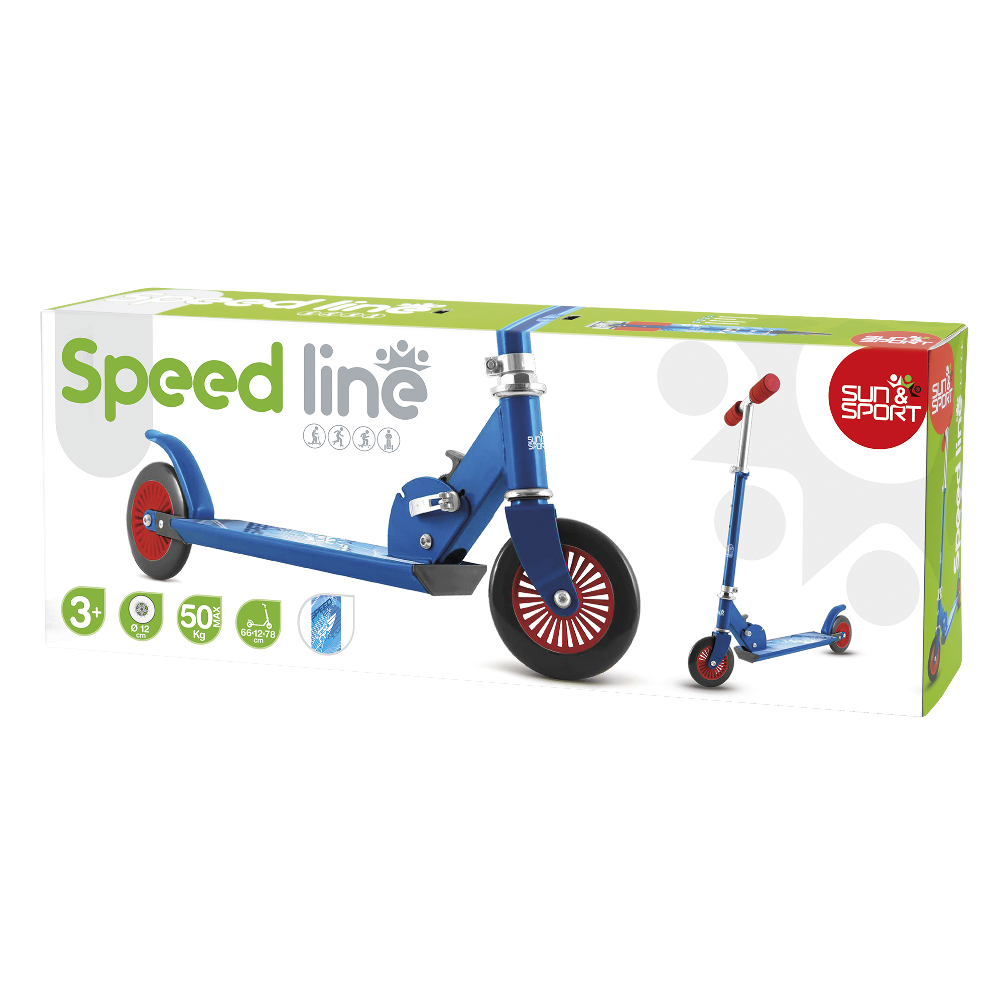Monopattino speed line – ruote 120 mm - disponibile in 2 colori - SUN&SPORT