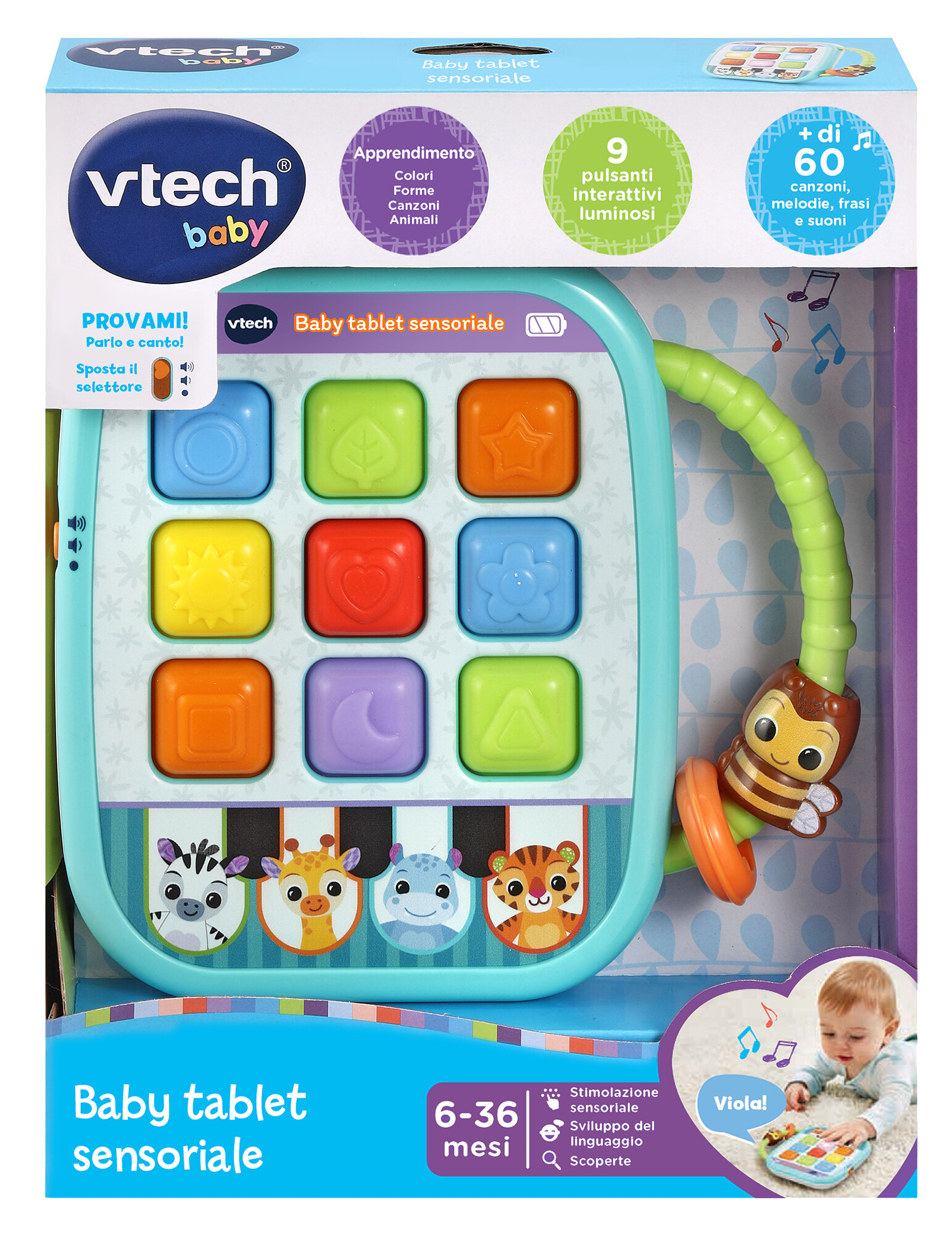 Vtech - baby tablet sensoriale, il primo tablet colorato e luminoso per fare le prime scoperte! - VTECH