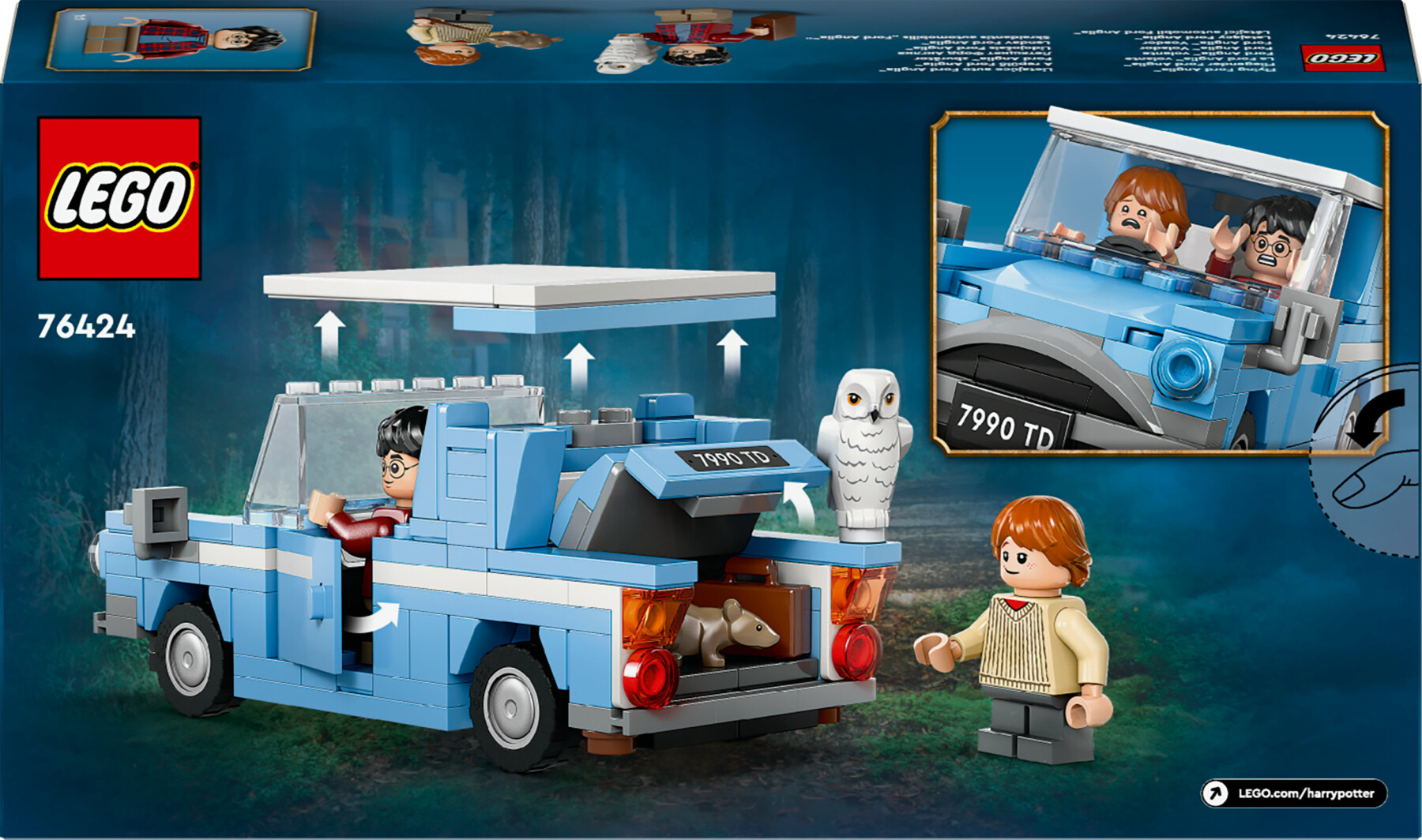 Lego harry potter 76424 ford anglia volante, modellino di macchina giocattolo da costruire, giochi bambini 7+ con minifigure - Harry Potter, LEGO® Harry Potter™