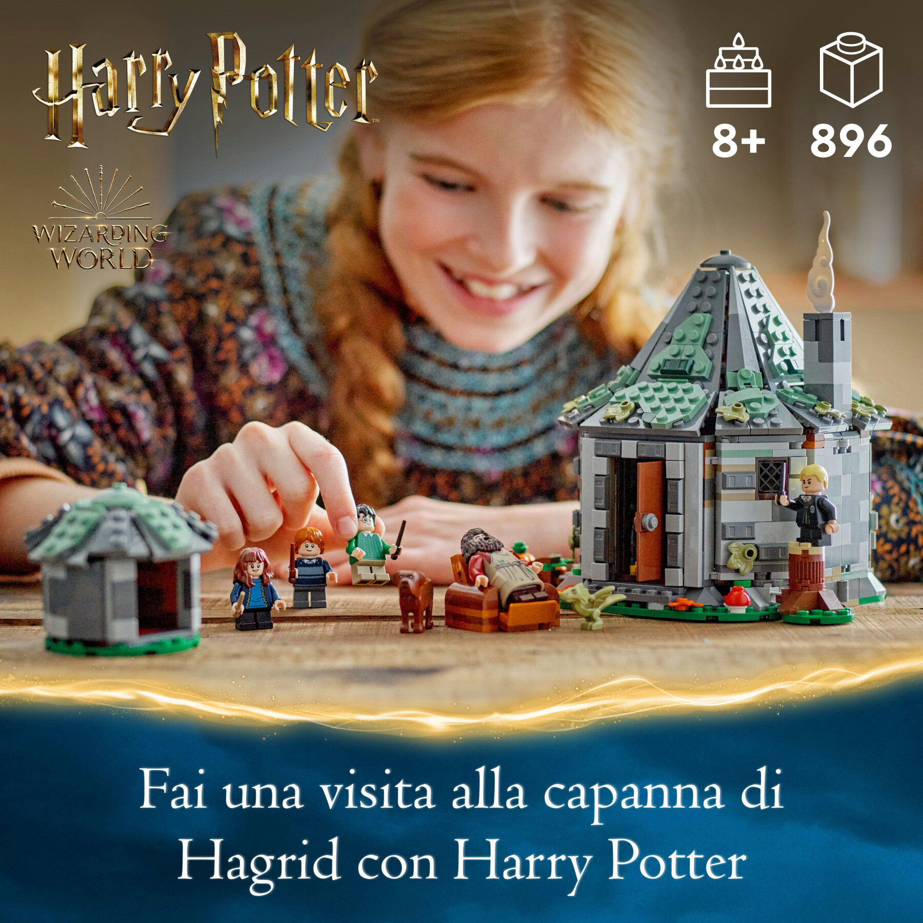 Lego harry potter 76428 la capanna di hagrid: una visita inattesa, giochi per bambini 8+ anni, casa giocattolo con 7 personaggi - Harry Potter, LEGO® Harry Potter™