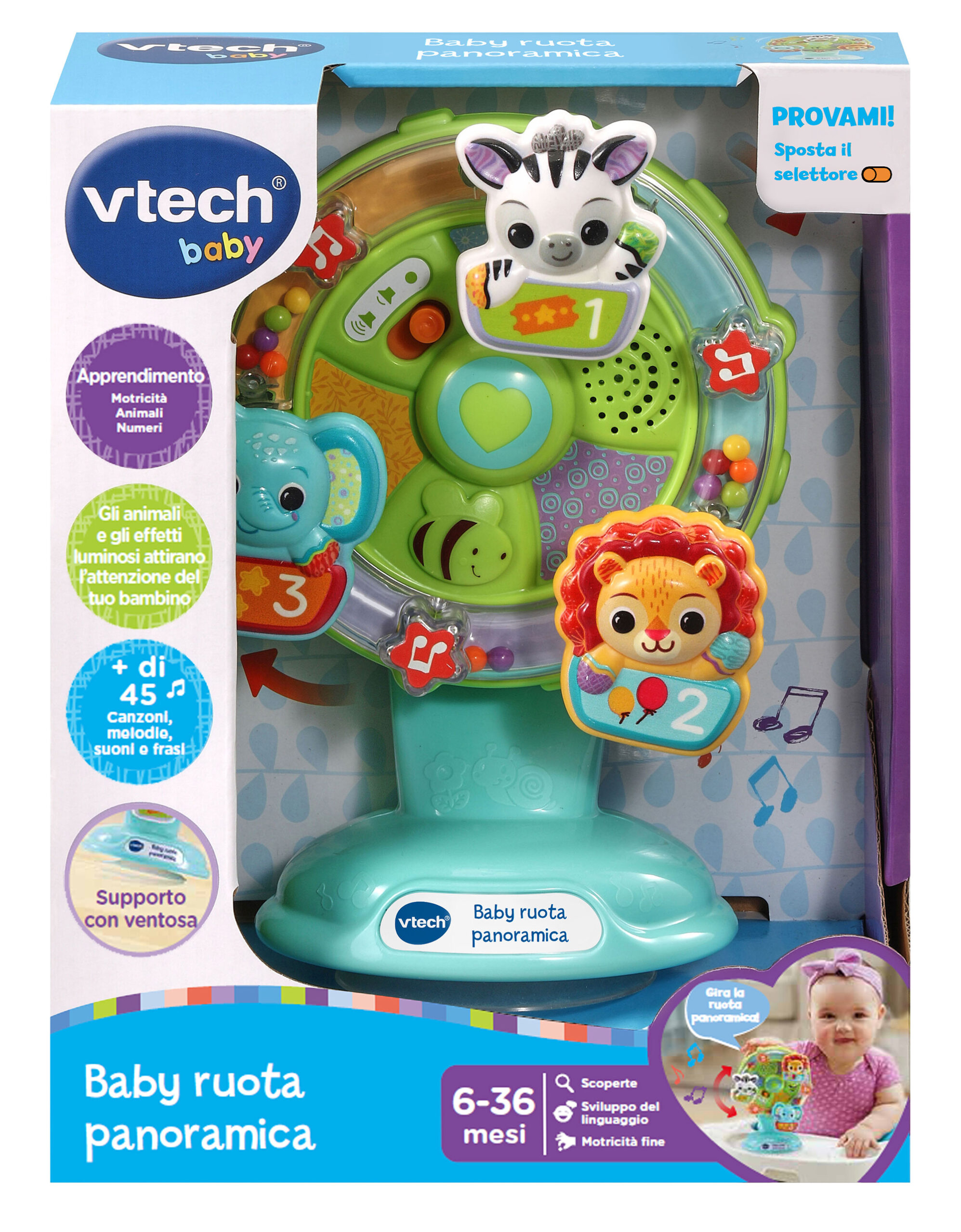 Vtech - baby ruota panoramica, una ruota panoramica interattiva per imparare girando e divertendosi! - VTECH