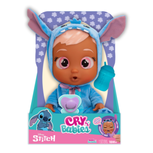 Cry babies disney stitch, bambola che indossa iconico vestito di disney stitch con ciuccio e biberon e piange lacrime vere - Disney, Disney Stitch