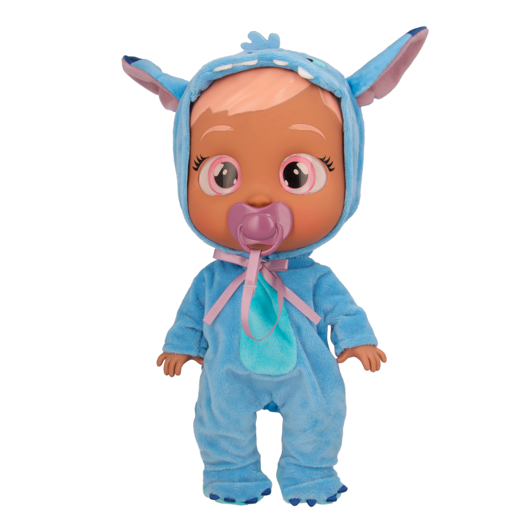 Cry babies disney stitch, bambola che indossa iconico vestito di minnie con ciuccio e biberon e piange lacrime vere - Disney Stitch