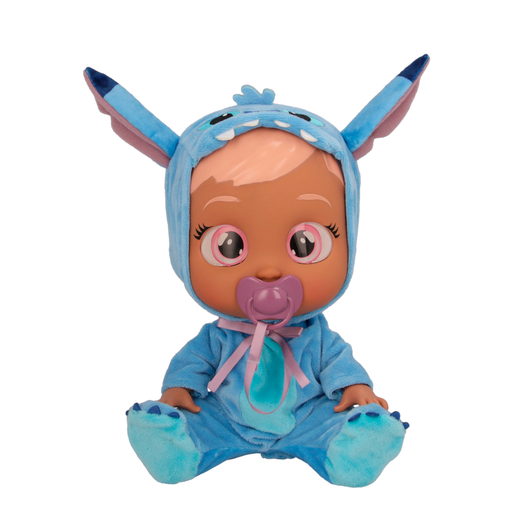 Cry babies disney stitch, bambola che indossa iconico vestito di minnie con ciuccio e biberon e piange lacrime vere - Disney Stitch