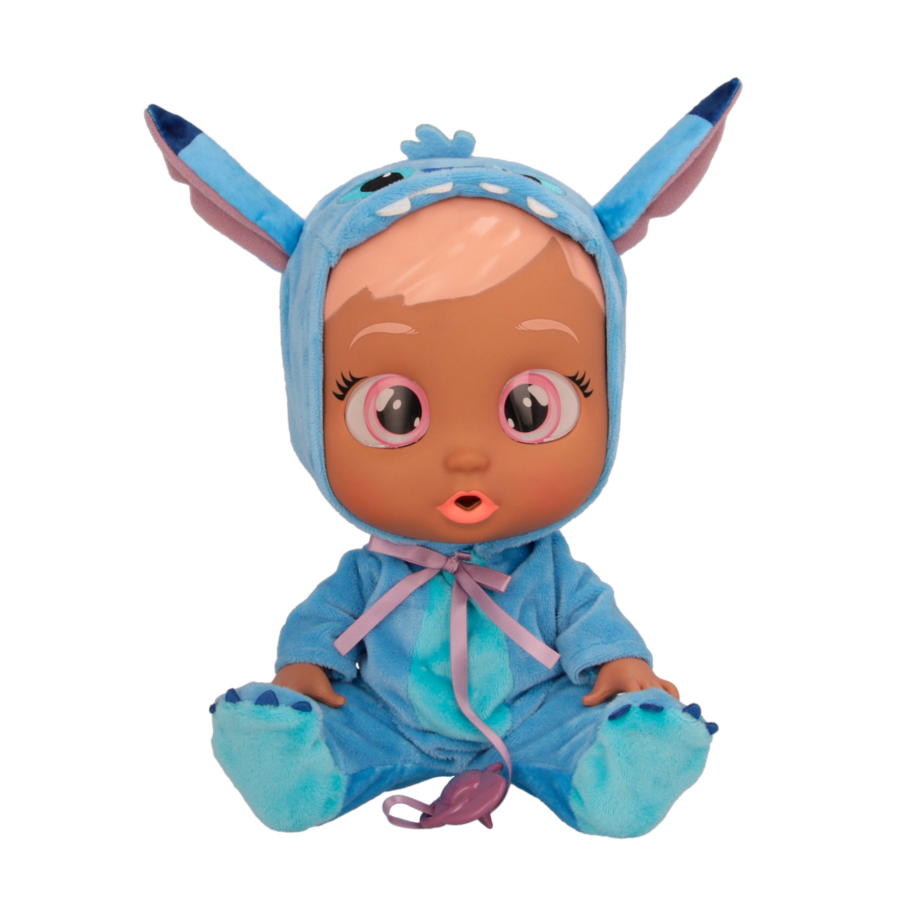 Cry babies disney stitch, bambola che indossa iconico vestito di minnie con ciuccio e biberon e piange lacrime vere - Disney Stitch