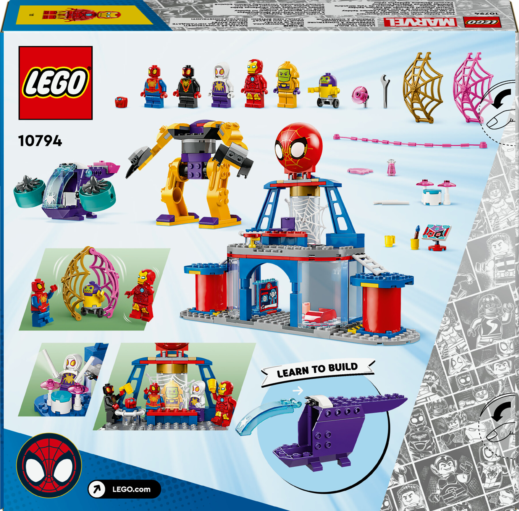 Lego spidey e i suoi fantastici amici 10794 quartier generale di team spidey, giochi bambini 4+ con mech, veicolo e supereroi - LEGO SPIDERMAN, SPIDEY