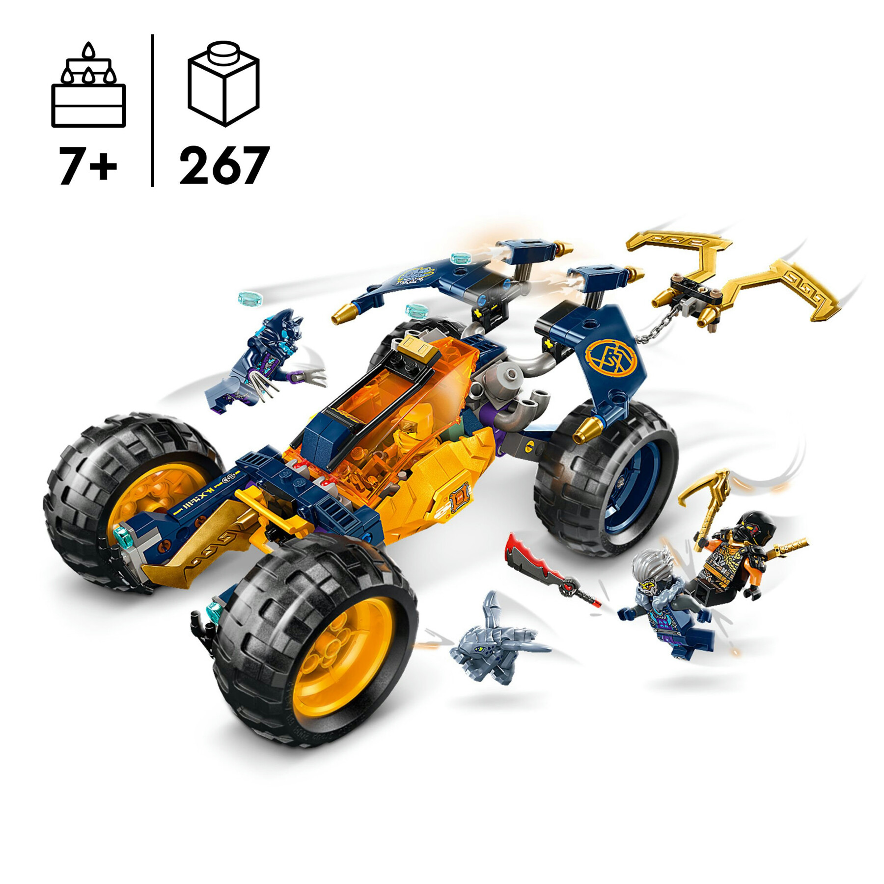 Lego ninjago 71811 buggy fuoristrada ninja di arin, giochi per bambini 7+ anni, macchina giocattolo con drago e 4 minifigure - LEGO NINJAGO