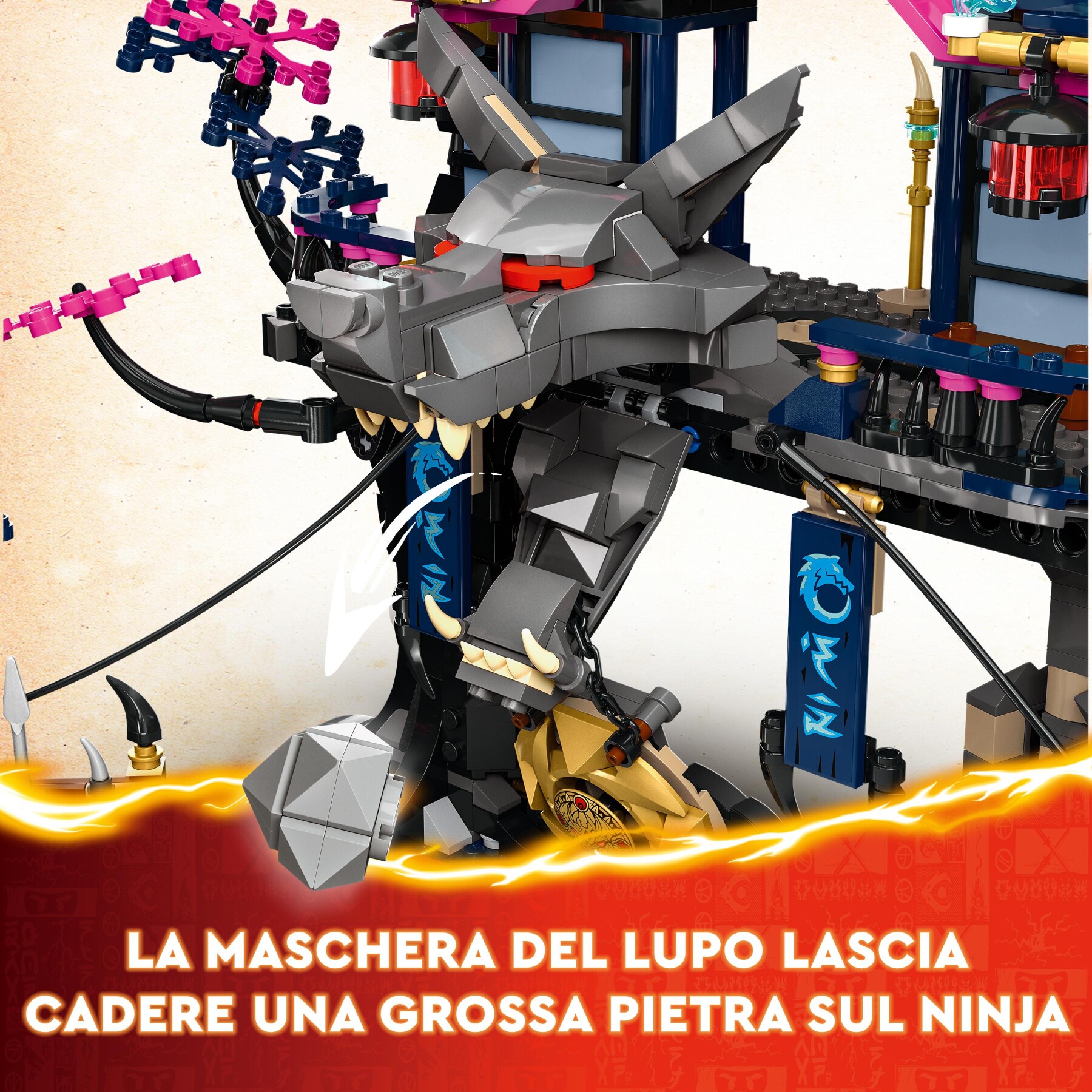Lego ninjago 71813 dojo delle ombre maschera di lupo, giochi per bambini 9+, casa giocattolo da costruire, minifigure di kai - LEGO NINJAGO