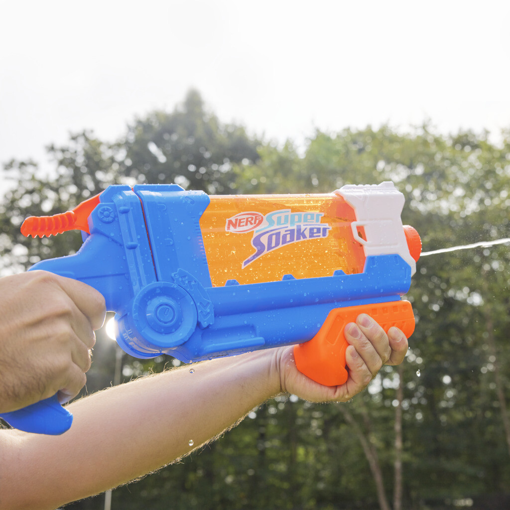 Nerf super soaker - flip fill, soaker con 4 stili di spruzzo, riempimento rapido, serbatoio da 887 mm, giochi d'acqua - NERF