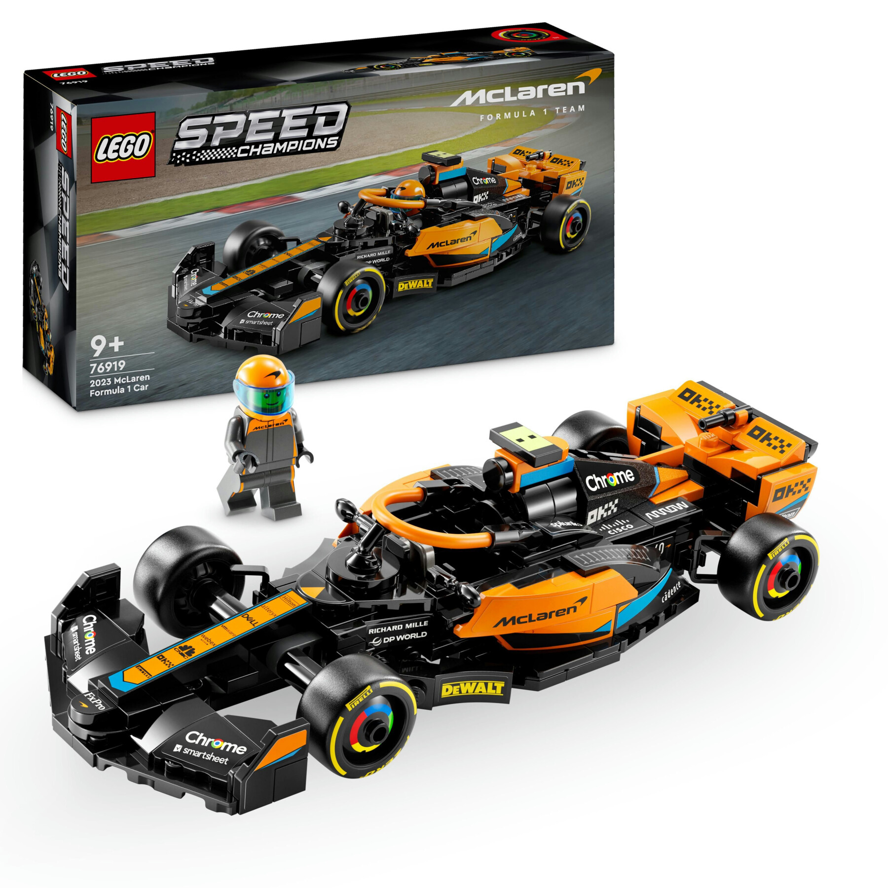 Lego speed champions 76919 monoposto da corsa mclaren formula 1 2023, macchina giocattolo f1 per bambini 9+, auto da costruire - LEGO SPEED CHAMPIONS