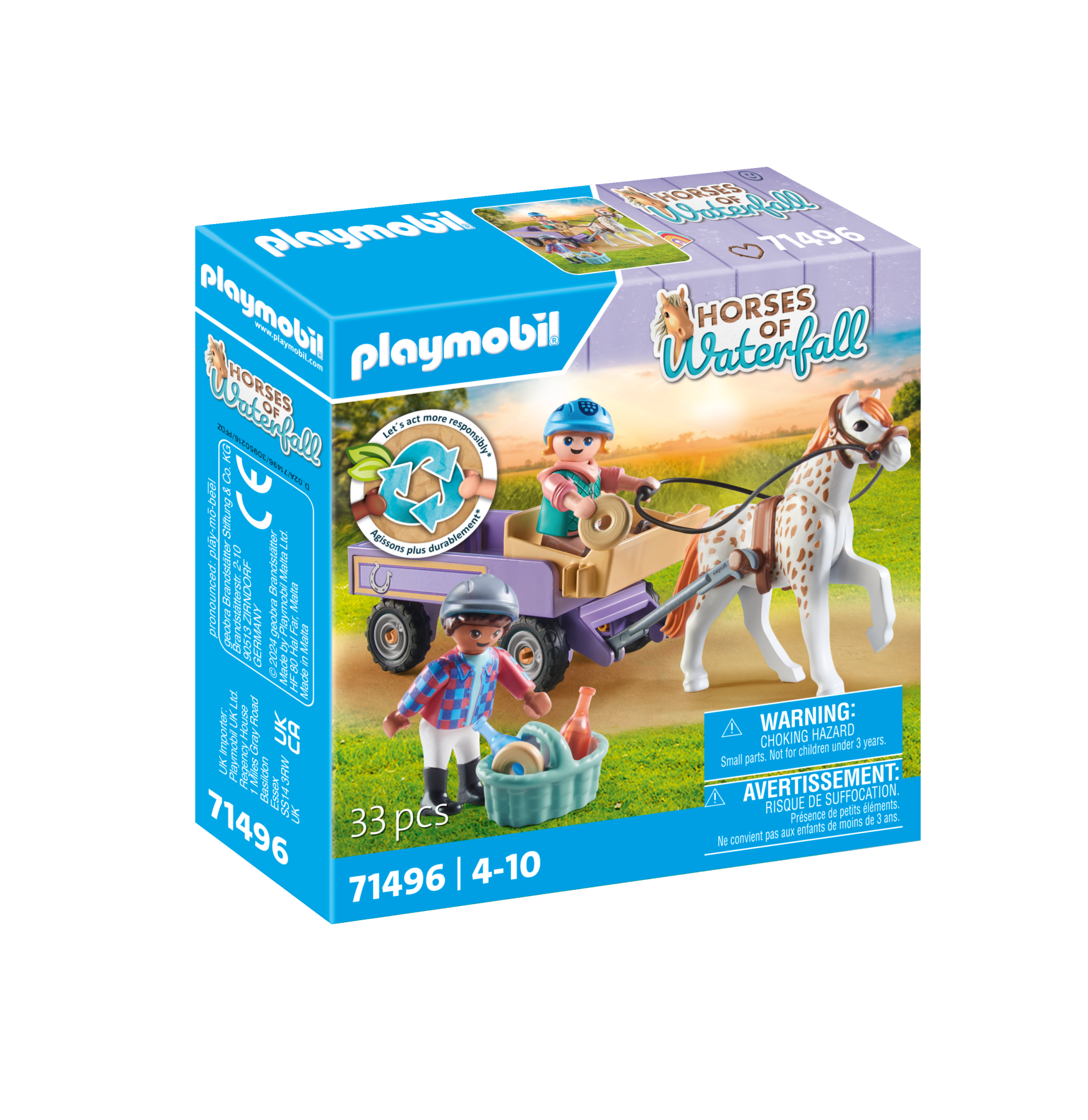 Playmobil horse of waterfall 71496  carrozza con pony per bambini dai 4 anni - Playmobil