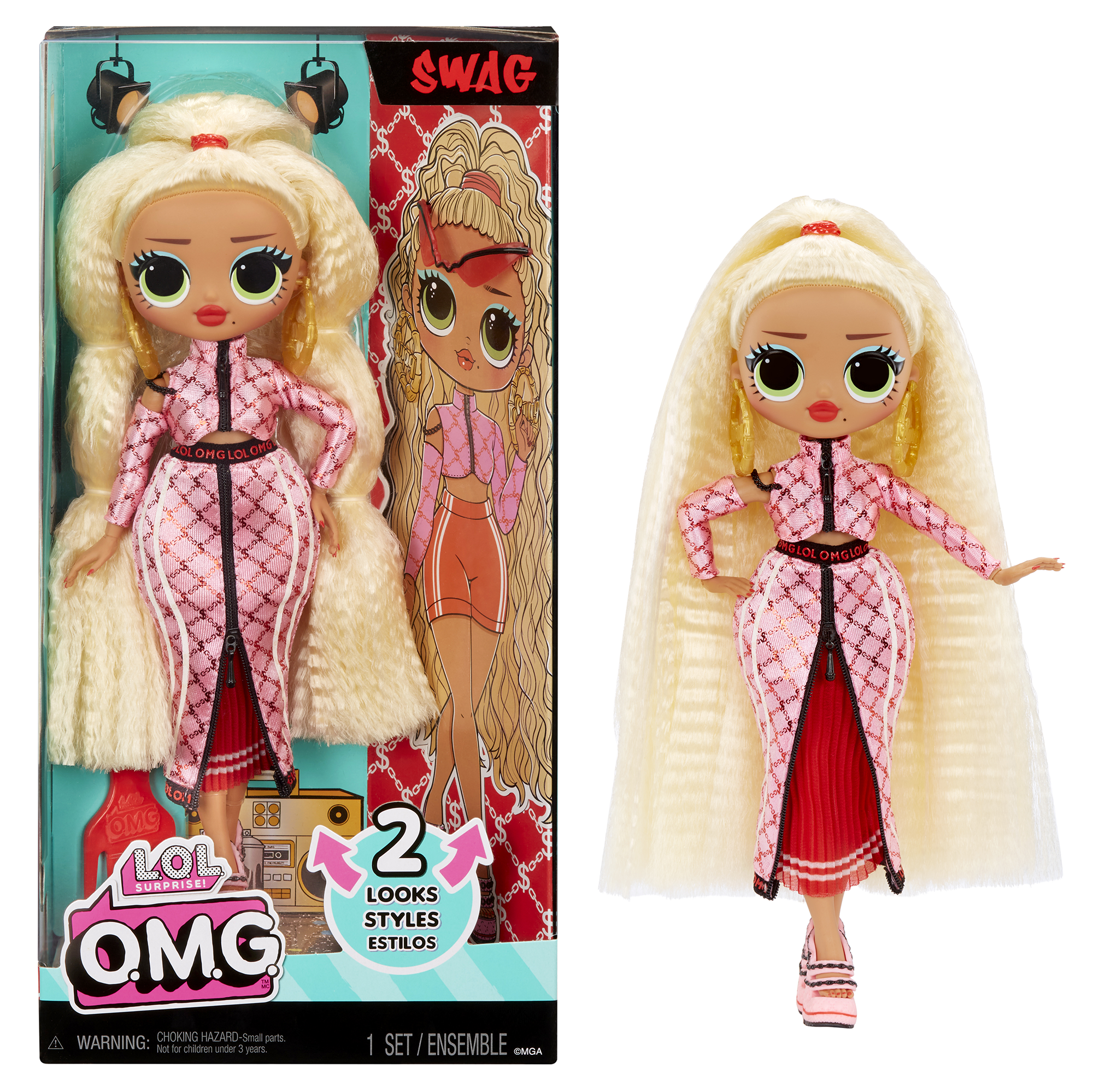 Lol surprise bambola alla moda omg - swag - con molteplici sorprese, tra cui abiti trasformabili e favolosi accessori - LOL