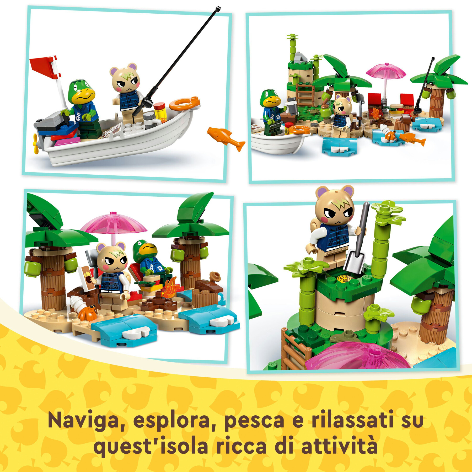 Lego animal crossing 77048 tour in barca di remo, giochi creativi per bambini 6+ con 2 personaggi della serie di videogiochi - Lego Animal Crossing
