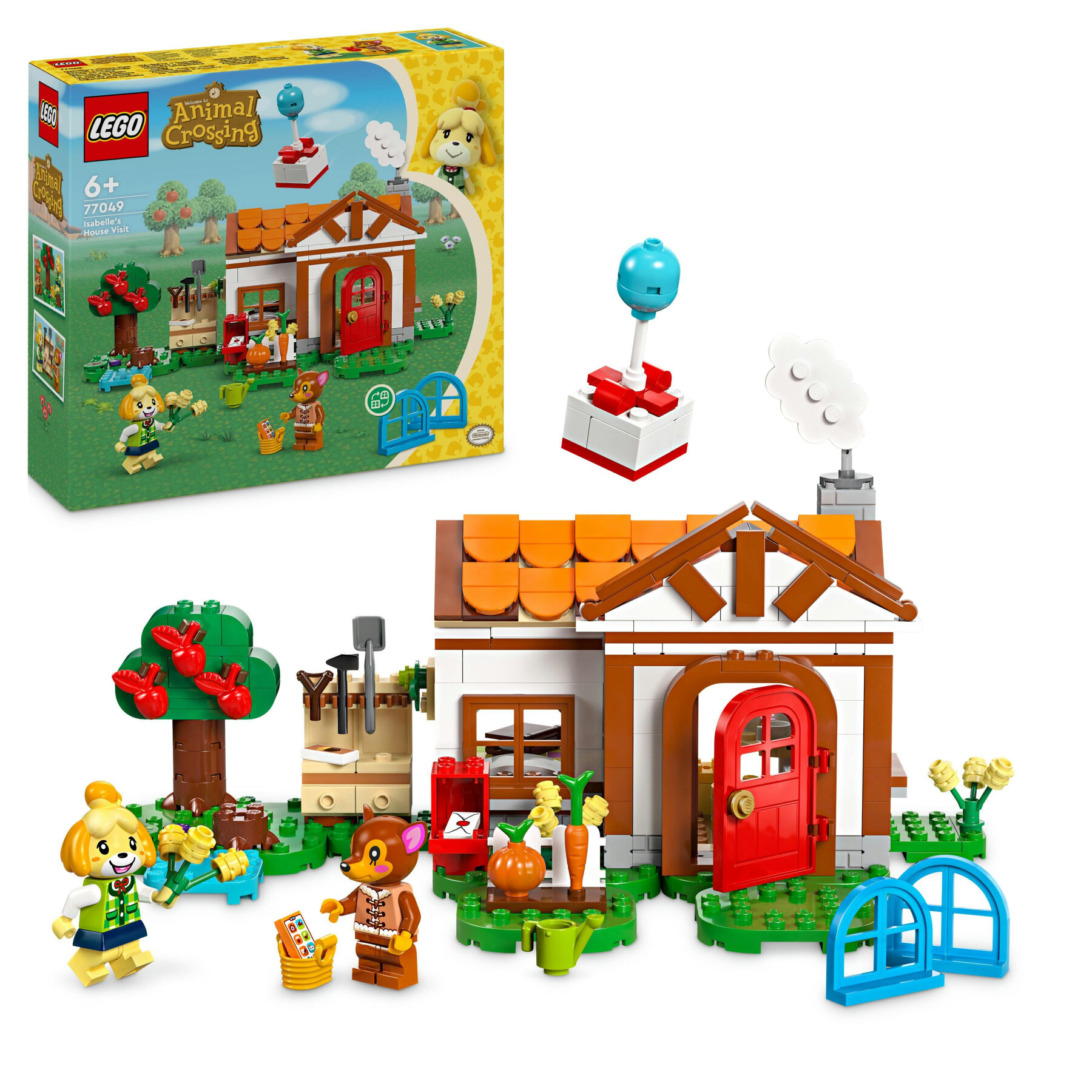 Lego animal crossing 77049 benvenuta, fuffi! casa giocattolo da costruire, giochi creativi per bambini 6+ con 2 personaggi - Lego Animal Crossing