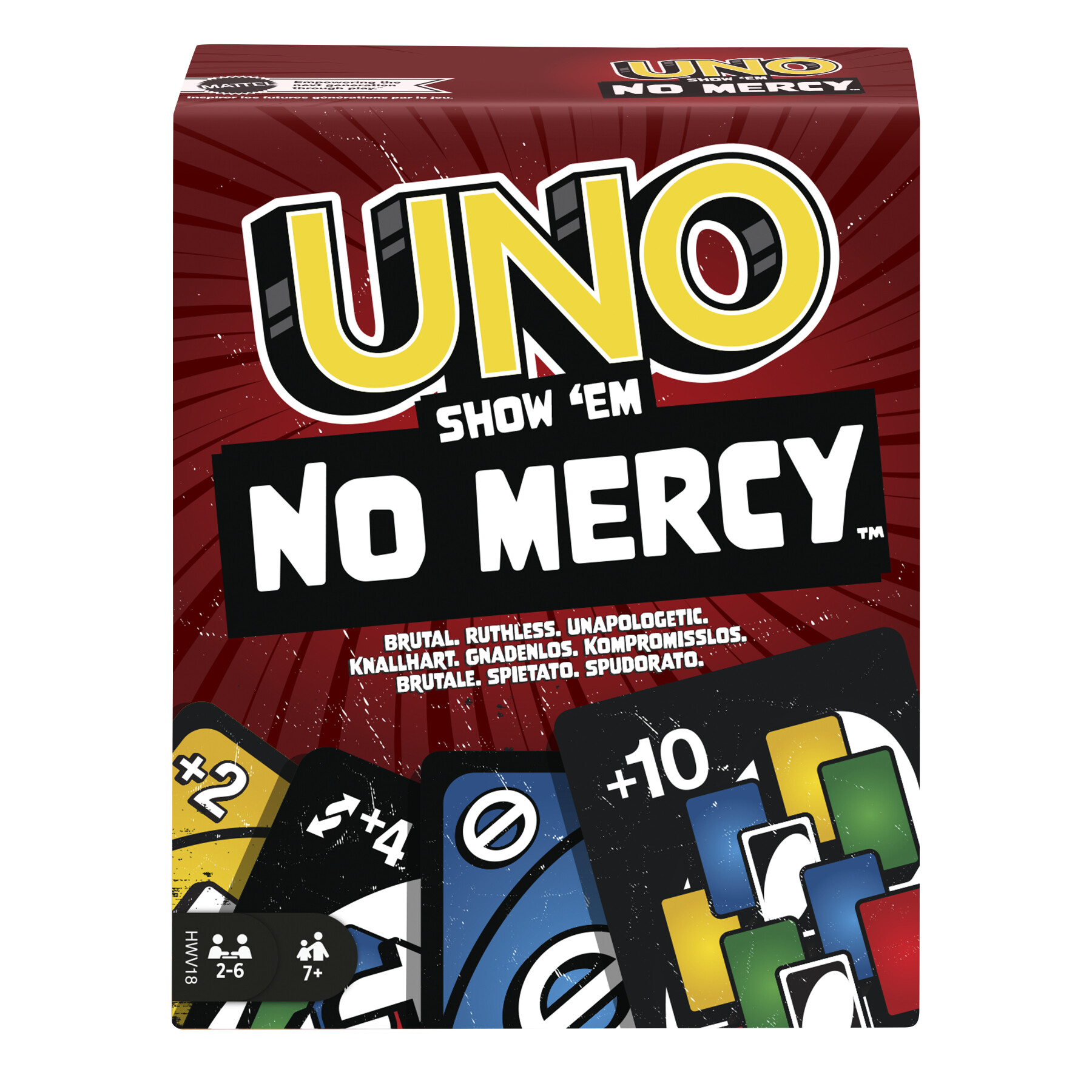 Uno no mercy - la versione di uno più brutale di sempre, con 56 nuove carte, regole speciali e carte azione spietate - MATTEL GAMES, UNO