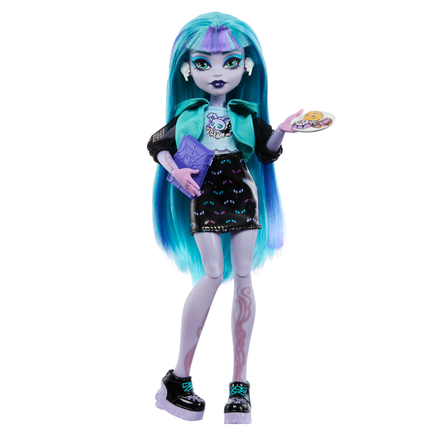 Monster high - segreti da brivido neon frights twyla, playset con bambola, abiti e armadietto per i look - Monster High