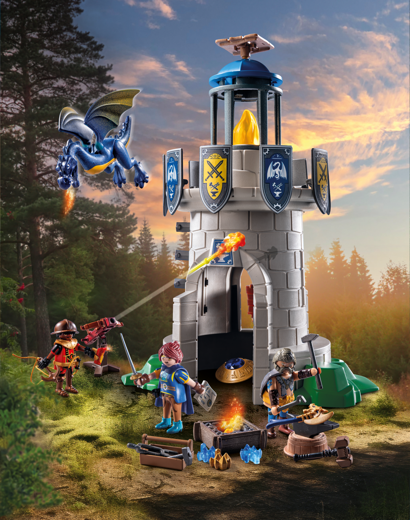 Playmobil novelmore 71483 torre dei cavalieri con drago per bambini dai 4 anni - Playmobil