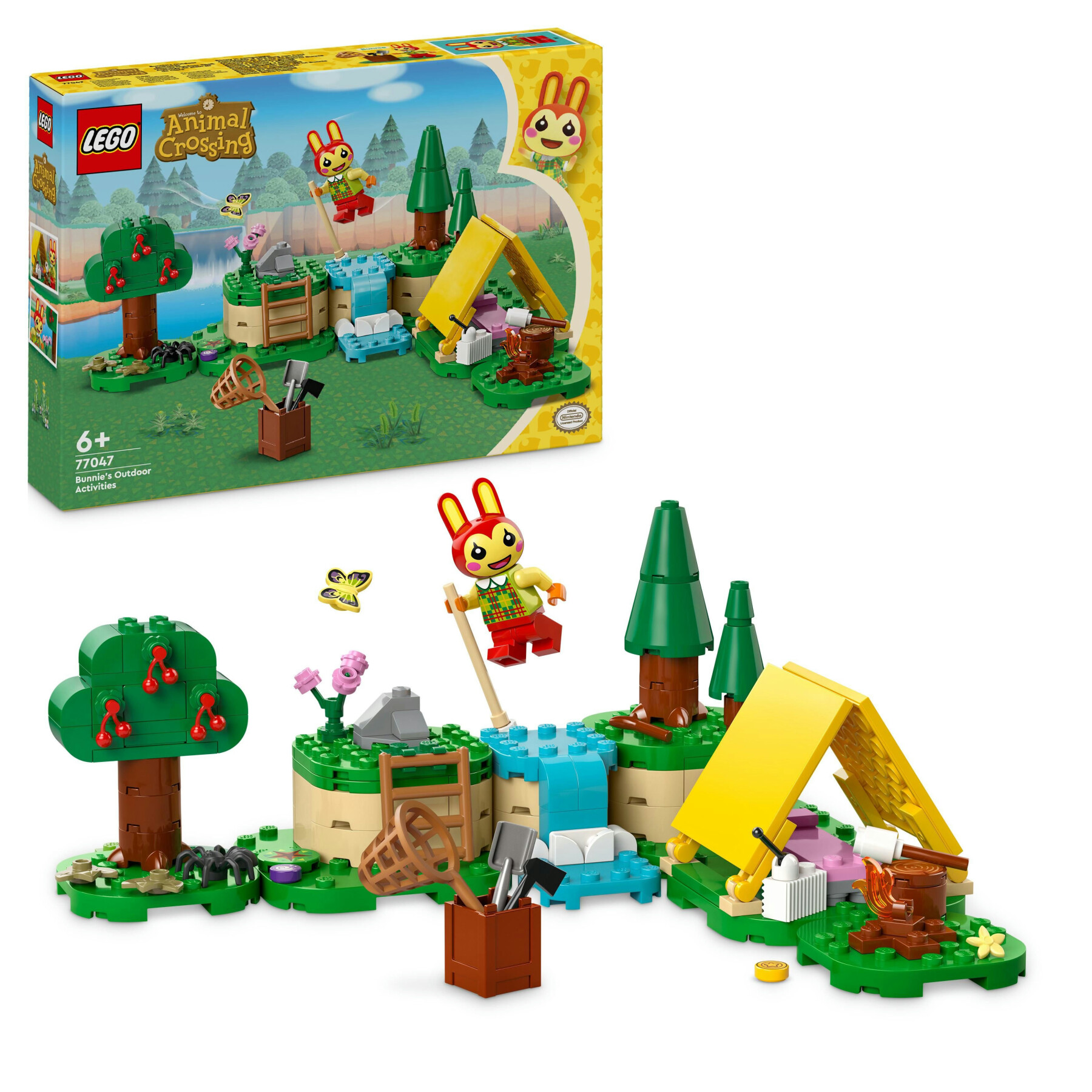 Lego animal crossing 77047 bonny in campeggio, giochi creativi per bambini 6+ con coniglietto giocattolo e tenda da costruire - Lego Animal Crossing