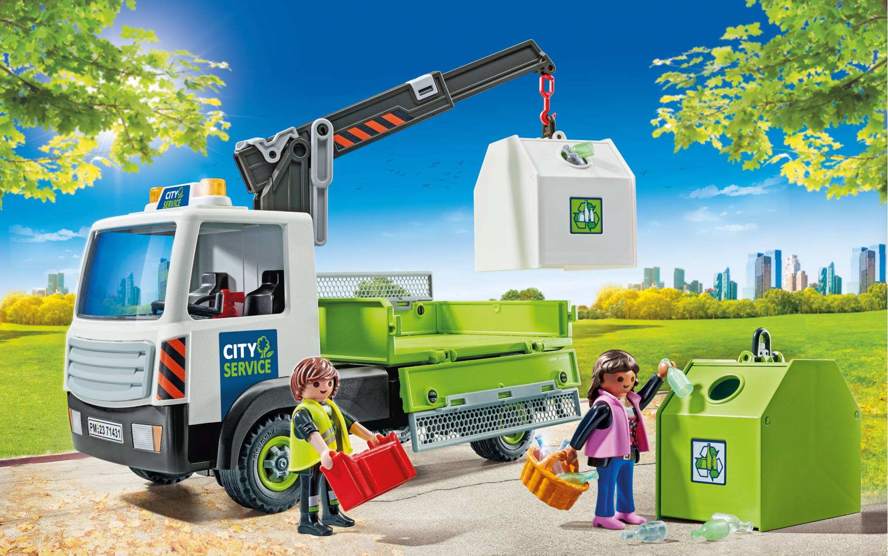 Playmobil 71431 camion trasporto contenitore rifiuti per bambini dai 4 anni - Playmobil