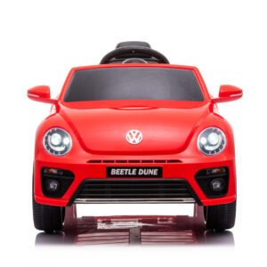 Auto elettrica per bambini volkswagen the beetle rossa r/c 12v luci e suoni, bluetooth - 
