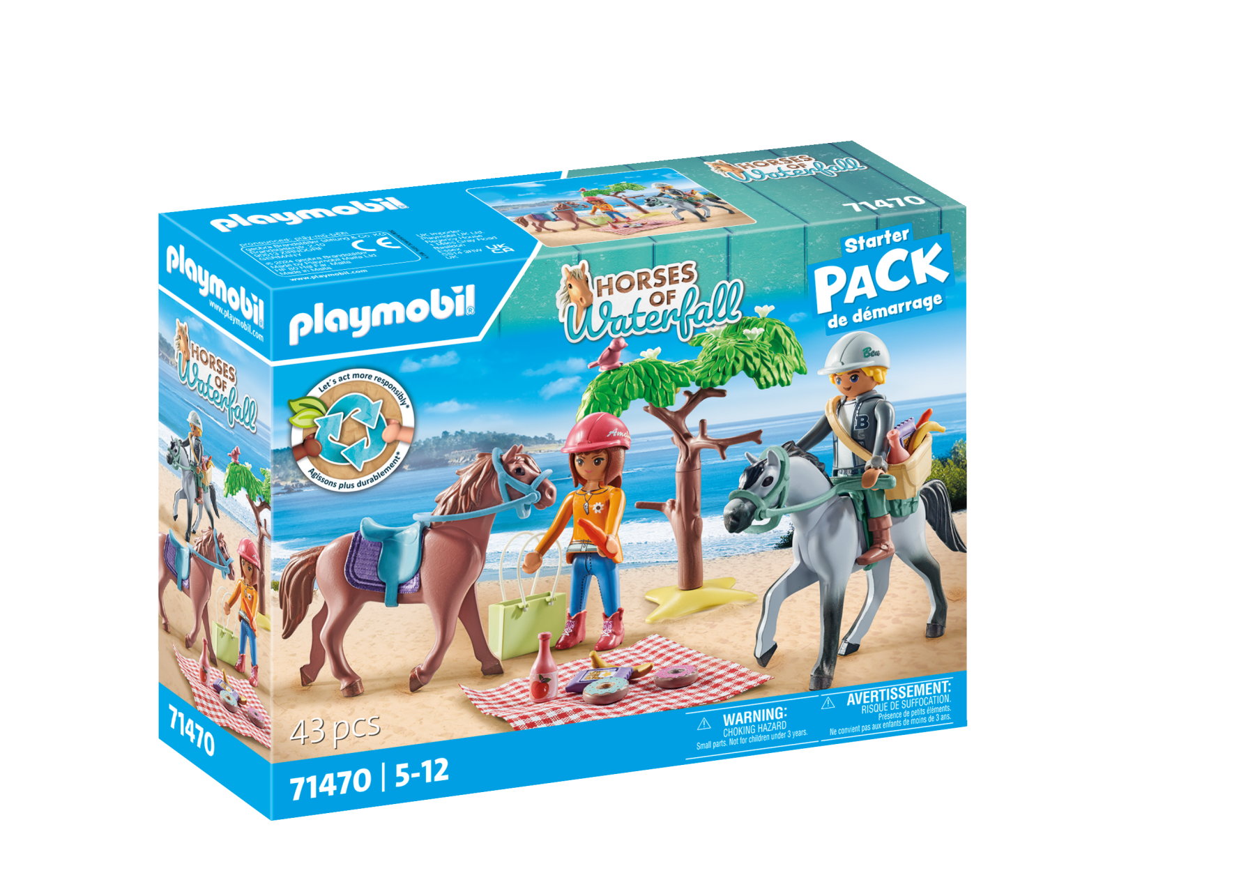 Playmobil horse of waterfall 71470 gita a cavallo per bambini dai 4 anni - Playmobil