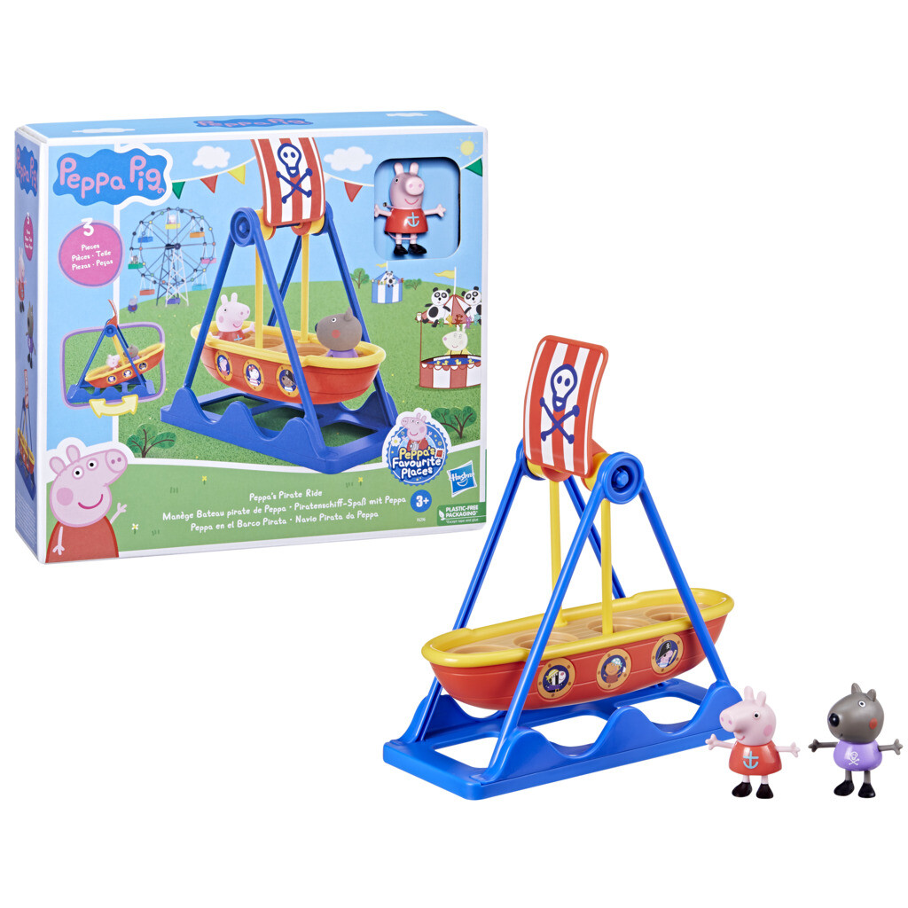 Peppa pig - la giostra veliero di peppa pig, playset con action figure di peppa pig, giocattoli per bambini e bambine - PEPPA PIG
