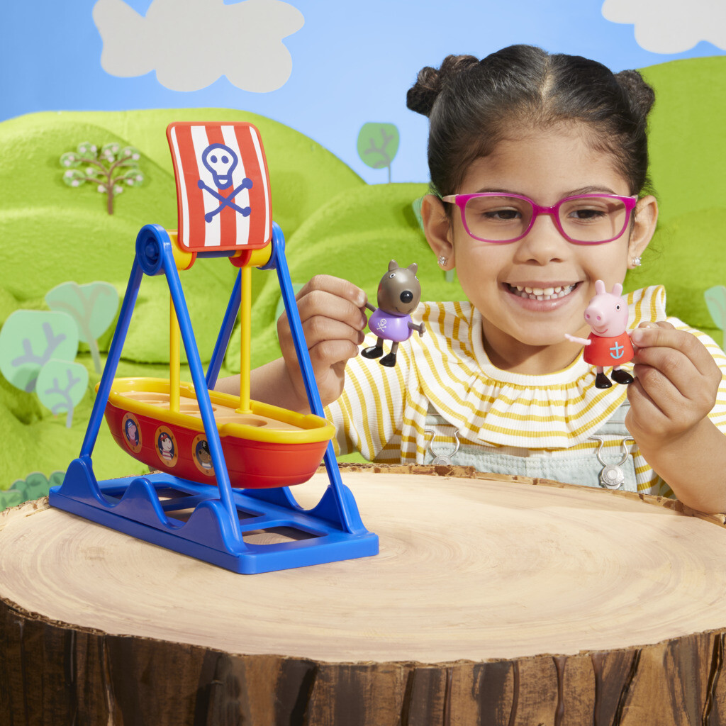 Peppa pig - la giostra veliero di peppa pig, playset con action figure di peppa pig, giocattoli per bambini e bambine - PEPPA PIG