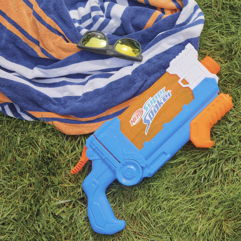 Nerf super soaker - flip fill, soaker con 4 stili di spruzzo, riempimento rapido, serbatoio da 887 mm, giochi d'acqua - NERF