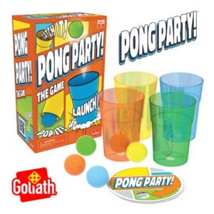 Pong party - divertente gioco da fare in famiglia o con gli amici - a partire da 8 anni - 50 sfide da risolvere da soli o in squadra - gioco di abilità con palline da ping pong - da 2 a 4 giocatori. - 