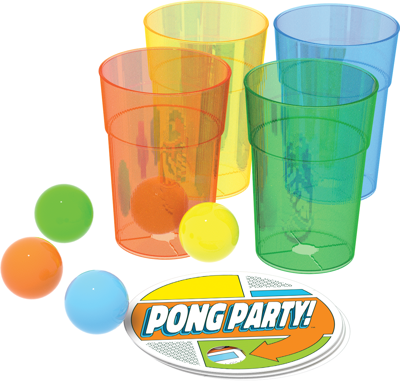 Pong party - divertente gioco da fare in famiglia o con gli amici - a partire da 8 anni - 50 sfide da risolvere da soli o in squadra - gioco di abilità con palline da ping pong - da 2 a 4 giocatori. - 