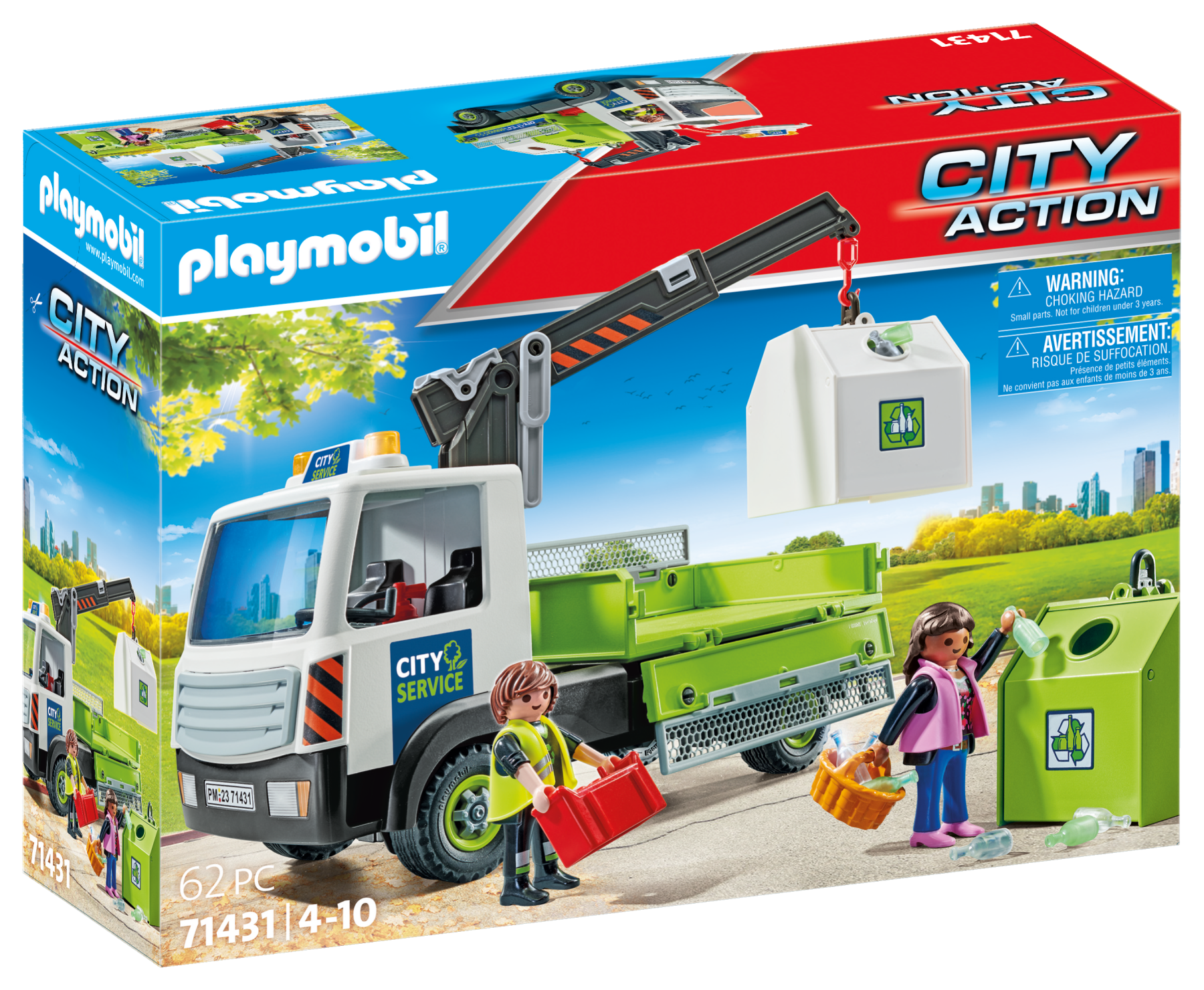 Playmobil 71431 camion trasporto contenitore rifiuti per bambini dai 4 anni - Playmobil