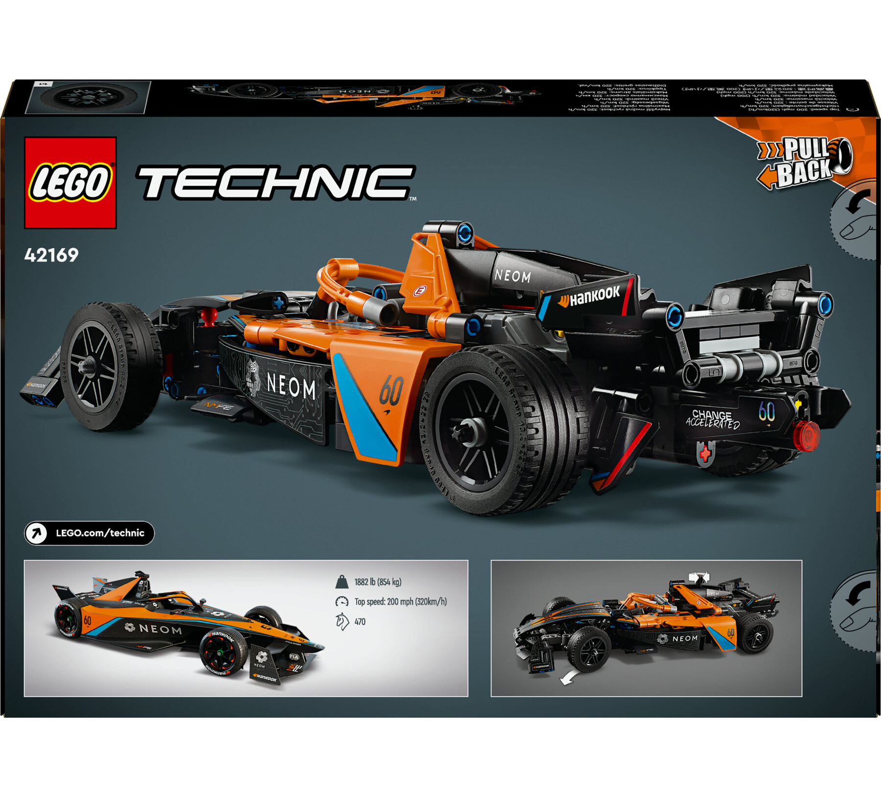 Lego technic 42169 neom mclaren formula e race car, macchina giocattolo per bambini 9+, modellino di auto f1 da costruire - LEGO TECHNIC
